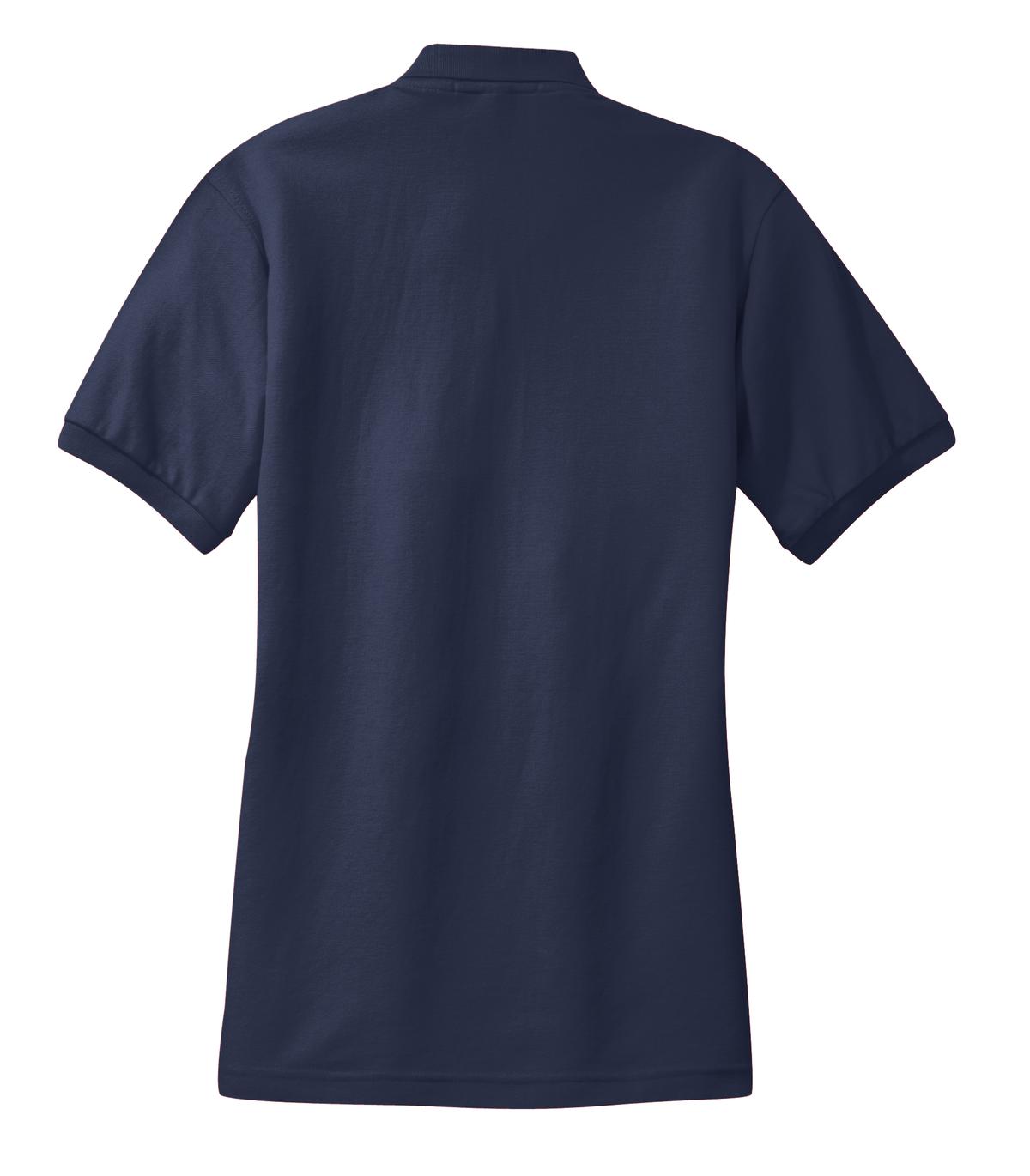 Rear View of Navy Port Authority Women's Silk Touch Polo. L500
