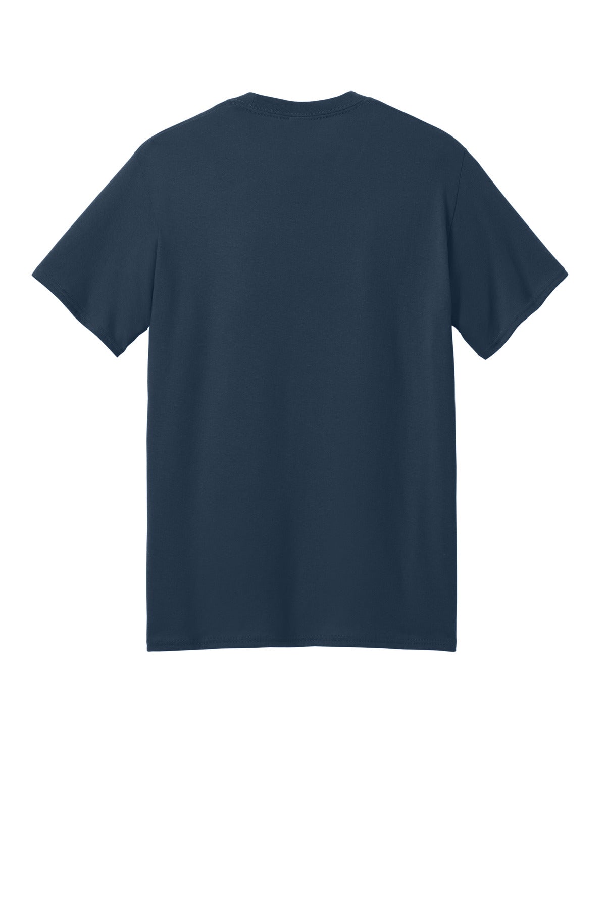 Rear View of Navy Port & Co Core Blend Recycled Tee PC01