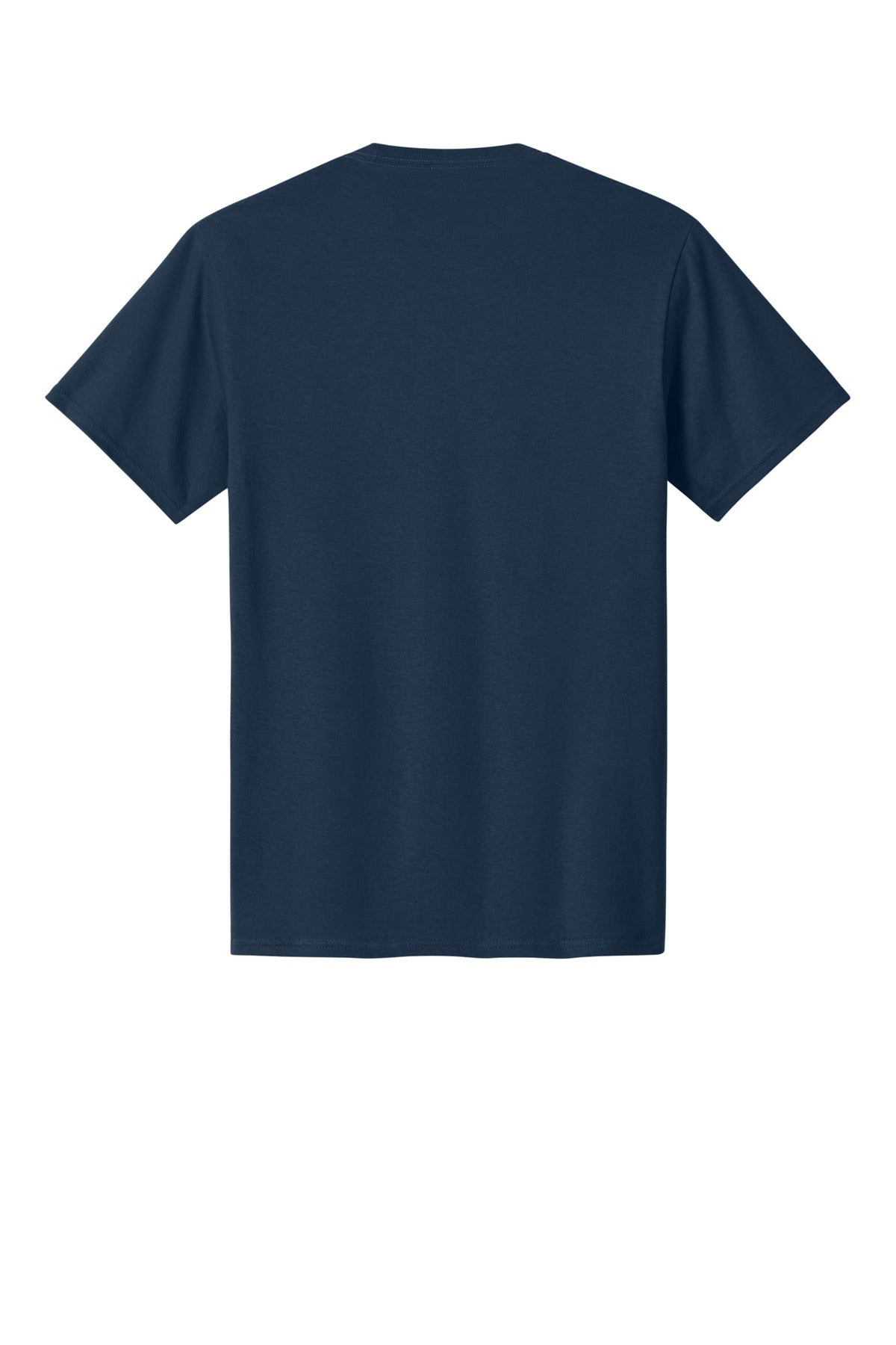 Rear View of Navy Port & Co Core Cotton Tee. PC54