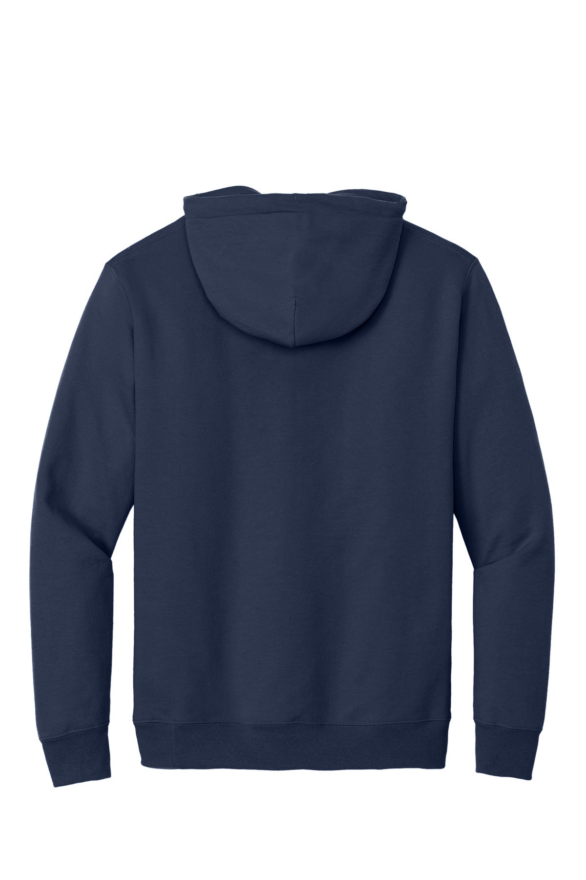 Rear View of Navy Port & Co Essential Fleece Pullover Hooded Sweatshirt. PC90H