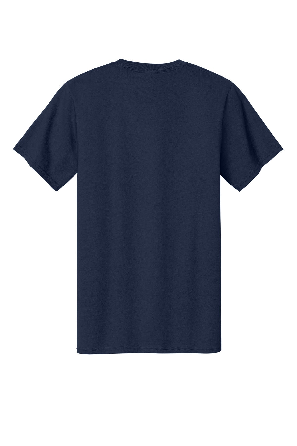 Rear View of Navy Port & Co Tall Essential Tee. PC61T