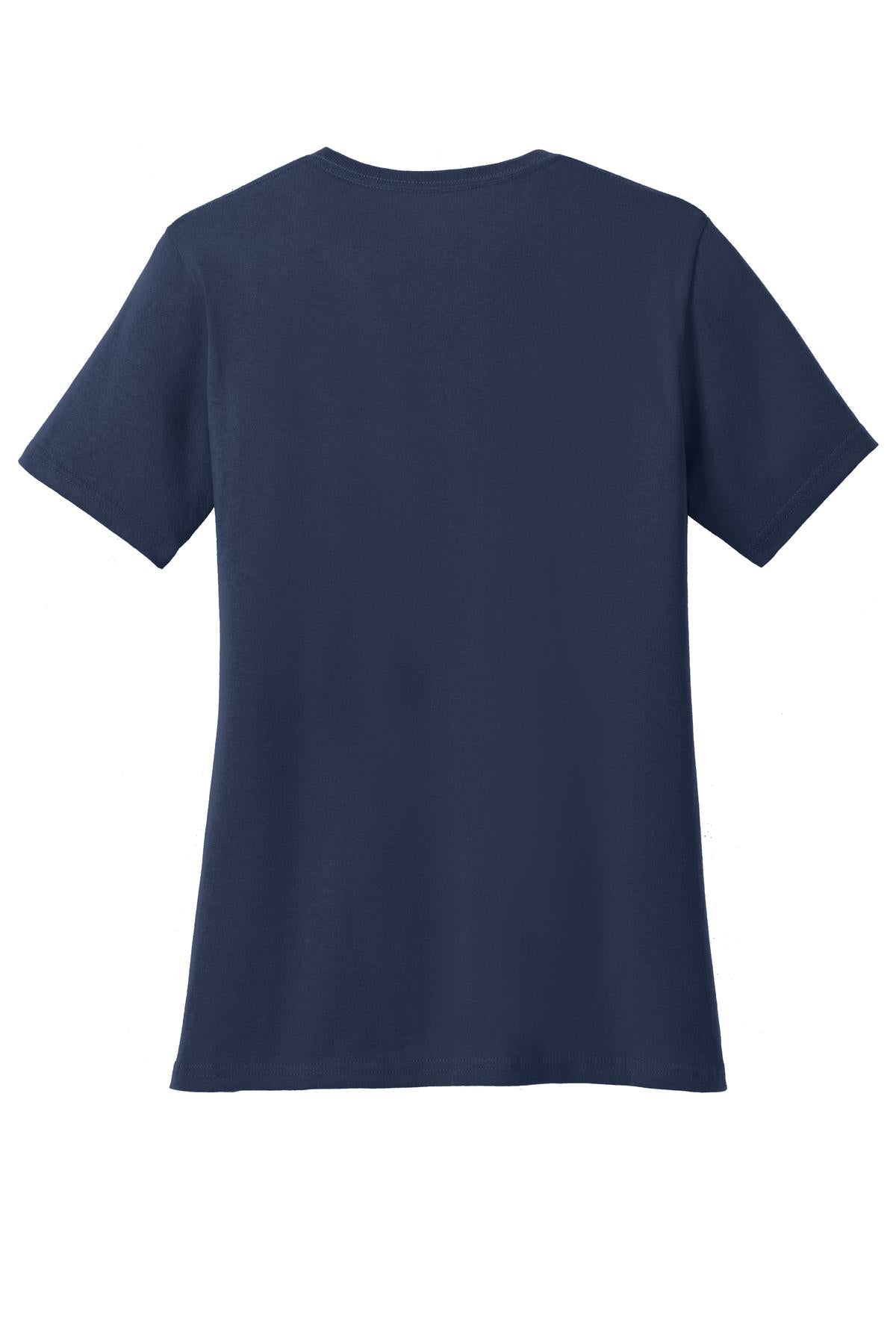 Rear View of Navy Port & Co Women's Core Cotton Tee. LPC54