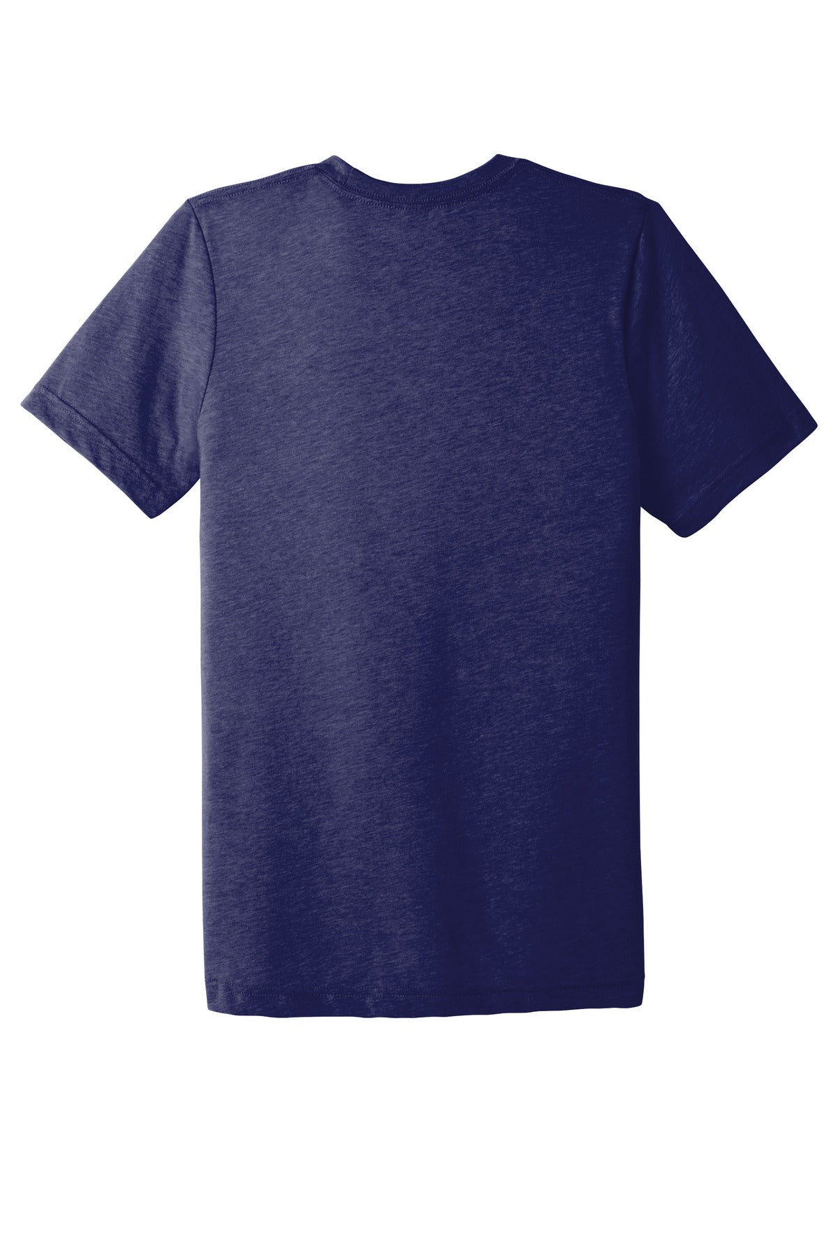Rear View of Navy TB BELLA+CANVAS Unisex Triblend Short Sleeve Tee. BC3413