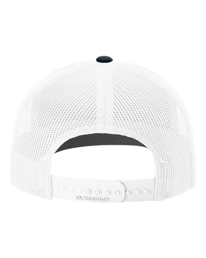 Rear View of Navy/ White Snapback Trucker Cap - 112