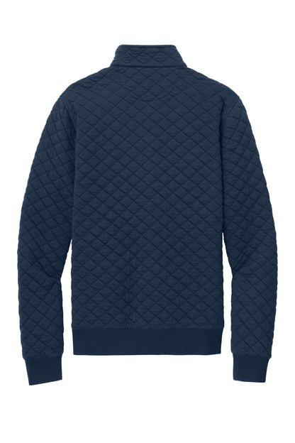Rear View of NavyBlazer Brooks Brothers Diamond Quilt 1/4-Zip BB18212