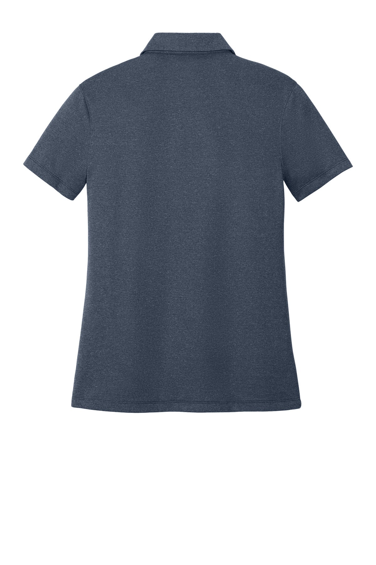 Rear View of NavyHthr Nike Women's Dri-FIT Smooth Heather Polo NKFQ4793