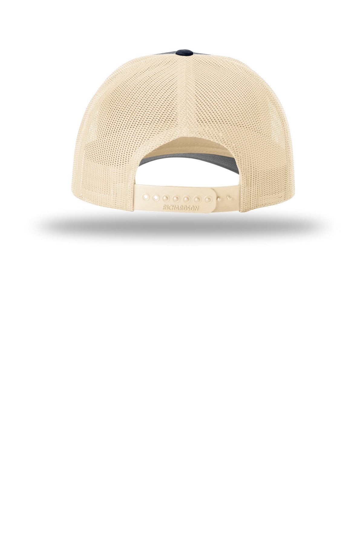 Rear View of Navy/Khaki Richardson Low Pro Trucker 115