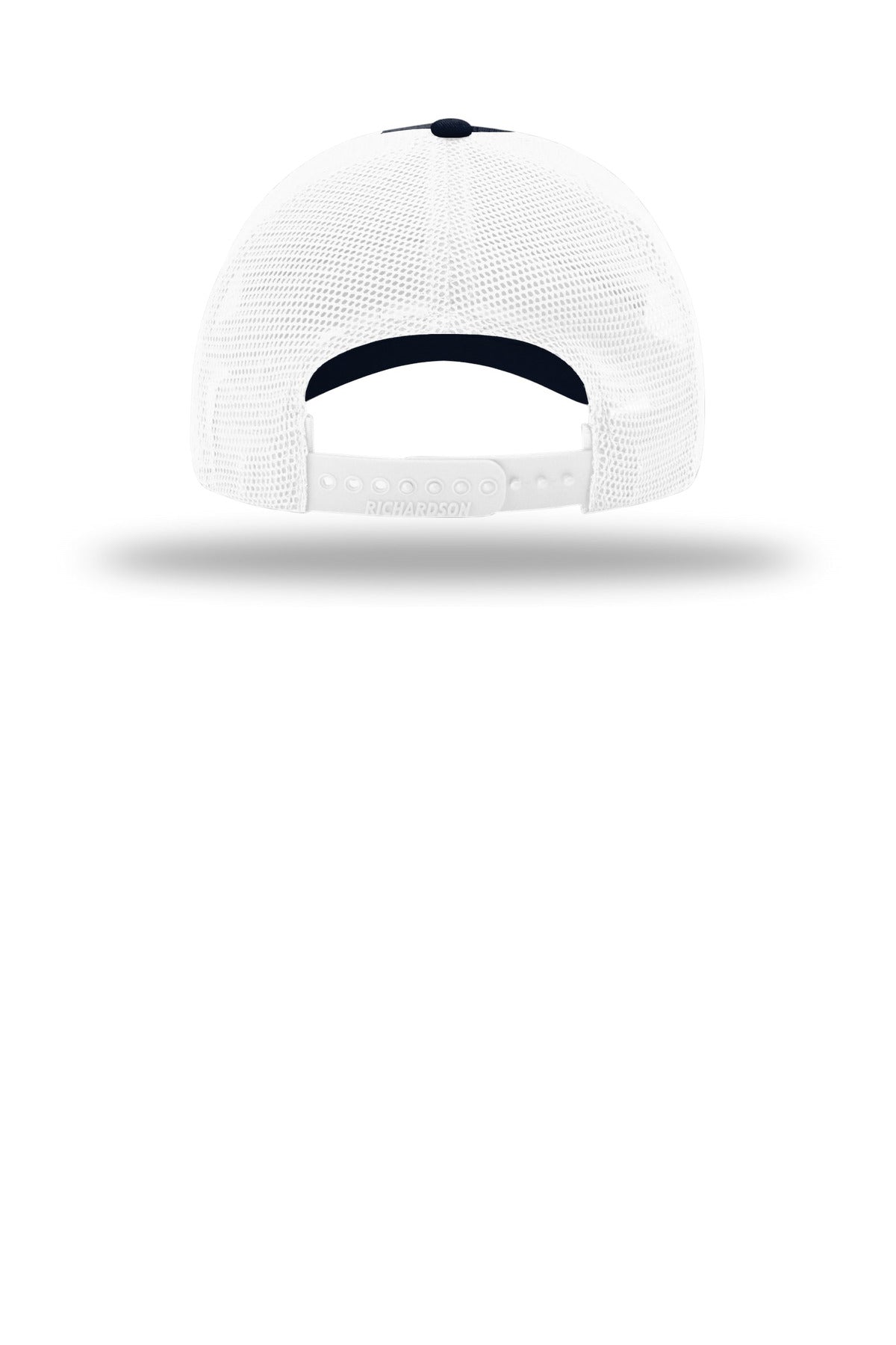 Rear View of Navy/White Richardson Garment Washed Trucker 111