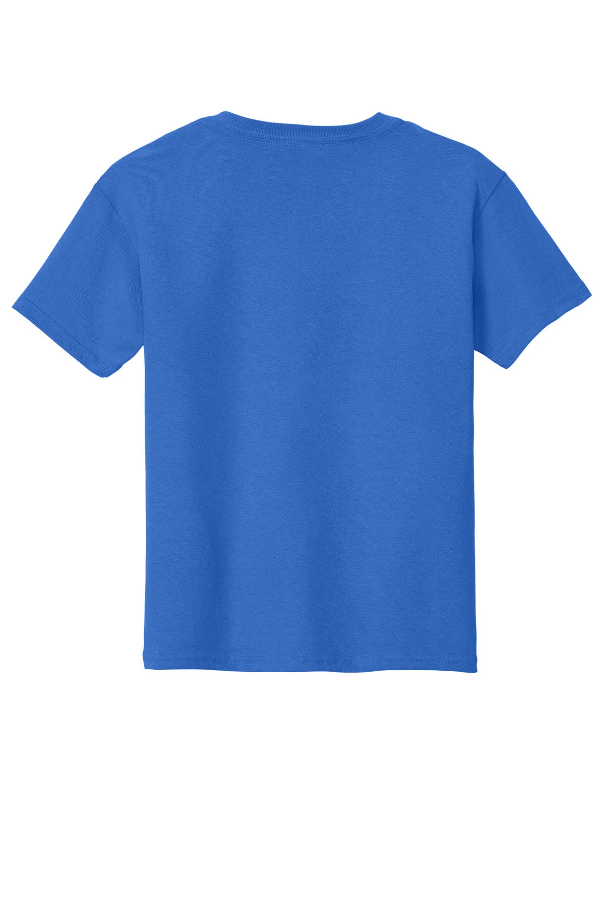 Rear View of Neon Blue Gildan - Youth Heavy Cotton 100% Cotton T-Shirt. 5000B