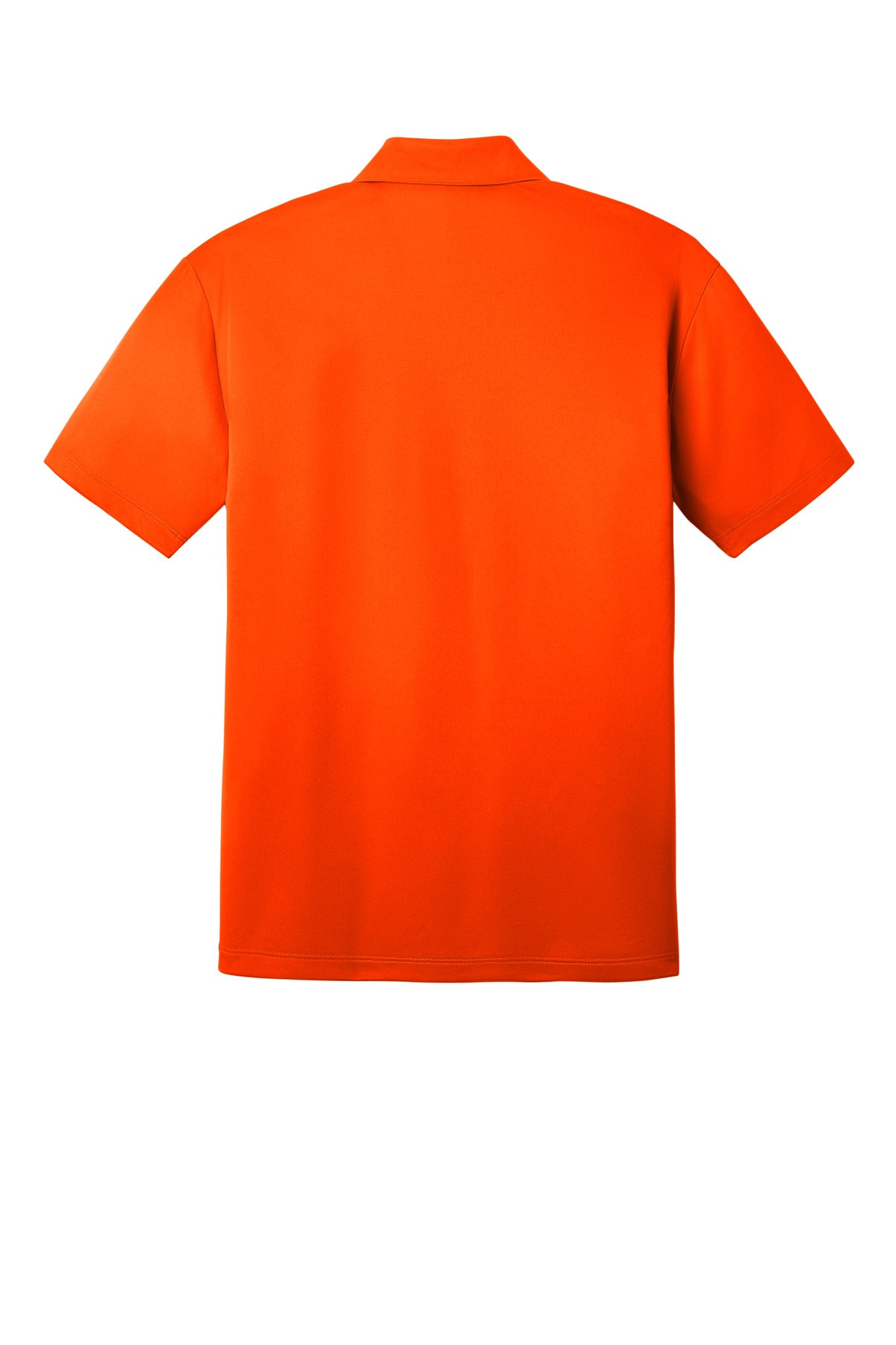 Rear View of Neon Orange Port Authority Silk Touch Performance Polo. K540