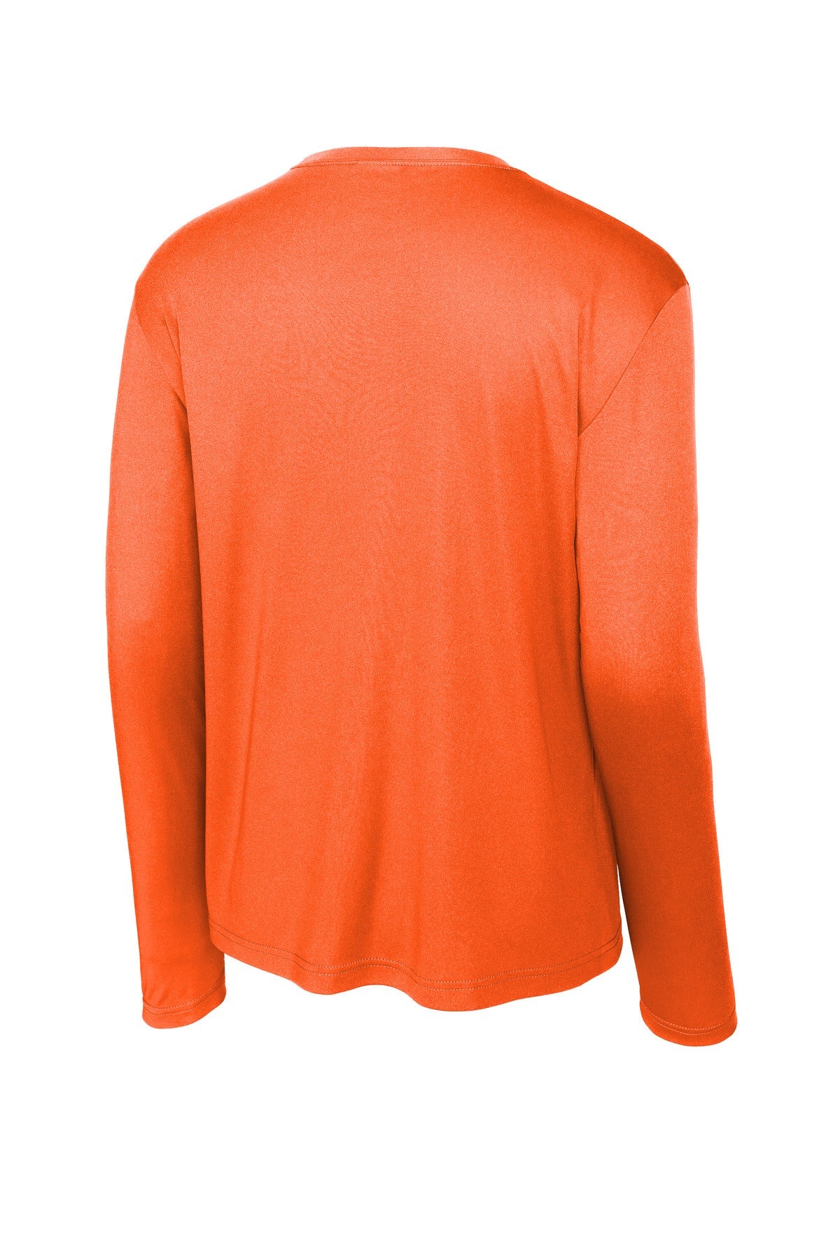 Rear View of Neon Orange Sport-Tek Long Sleeve PosiCharge Competitor Tee. ST350LS