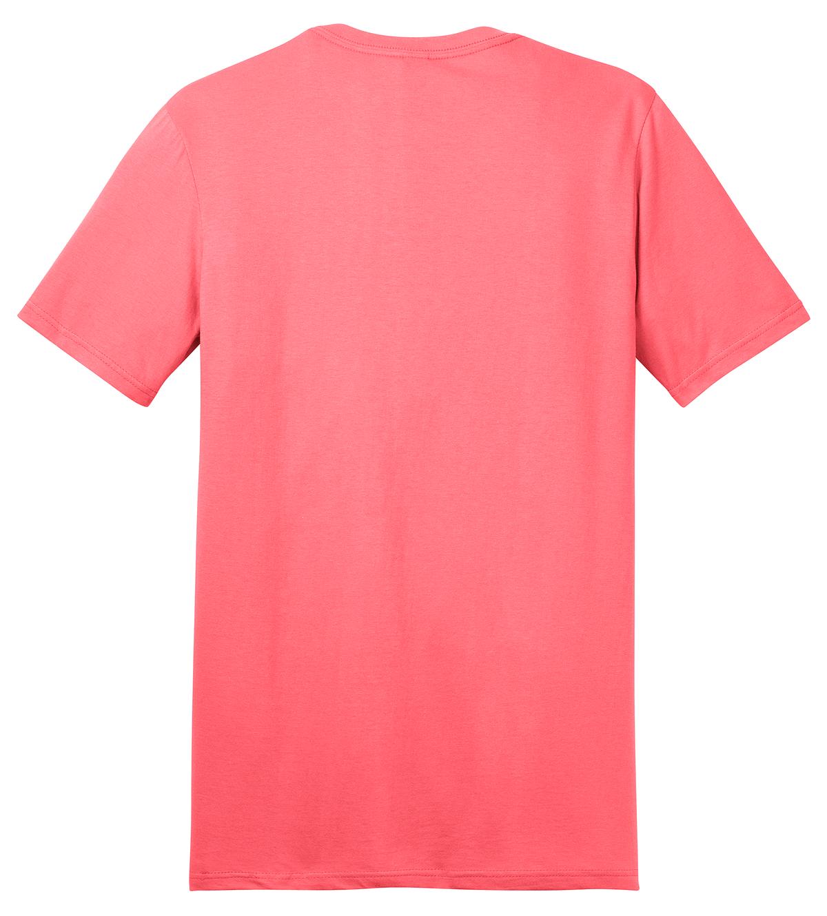 Rear View of Neon Pink District The Concert Tee DT5000