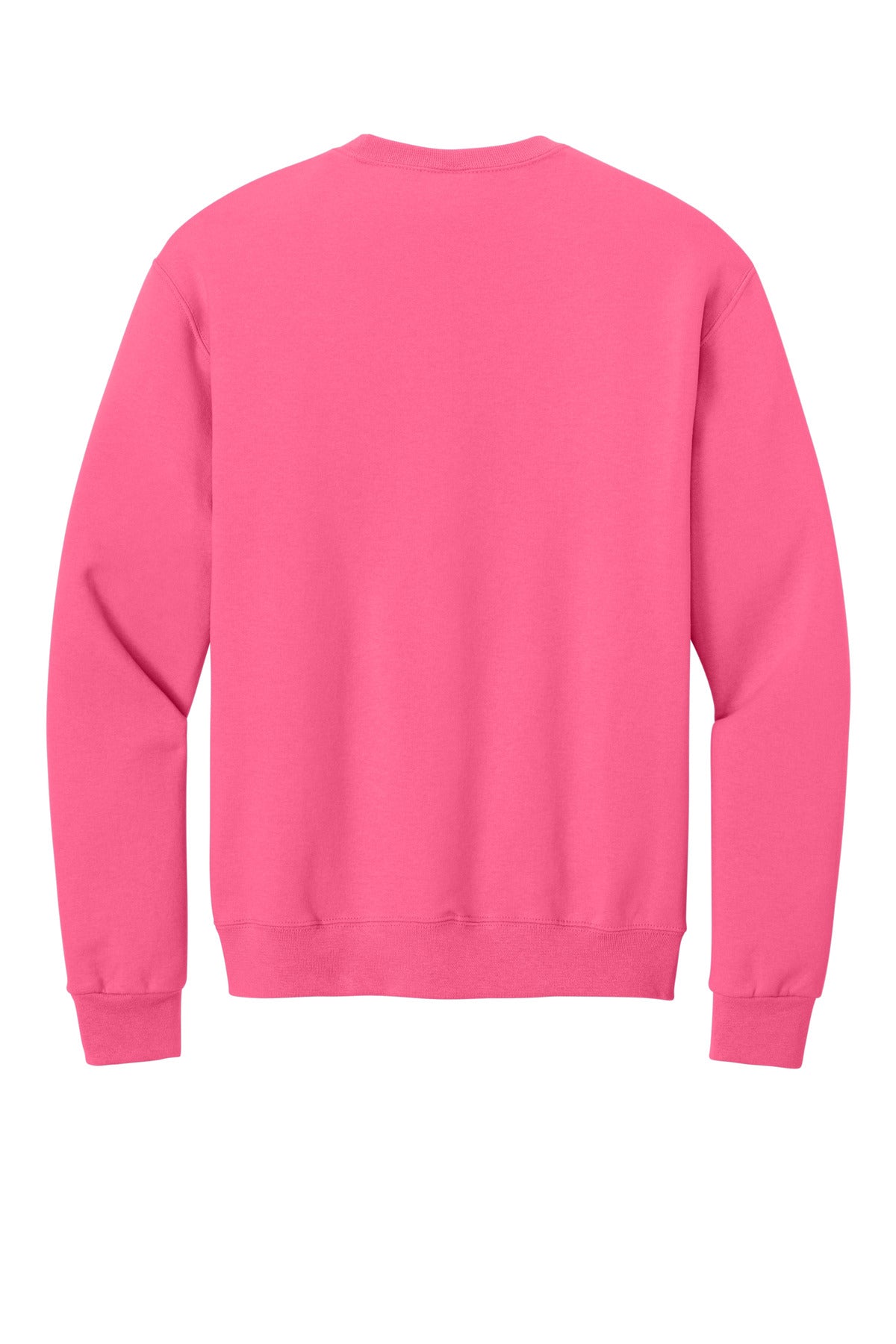 Rear View of Neon Pink Jerzees - NuBlend Crewneck Sweatshirt. 562M
