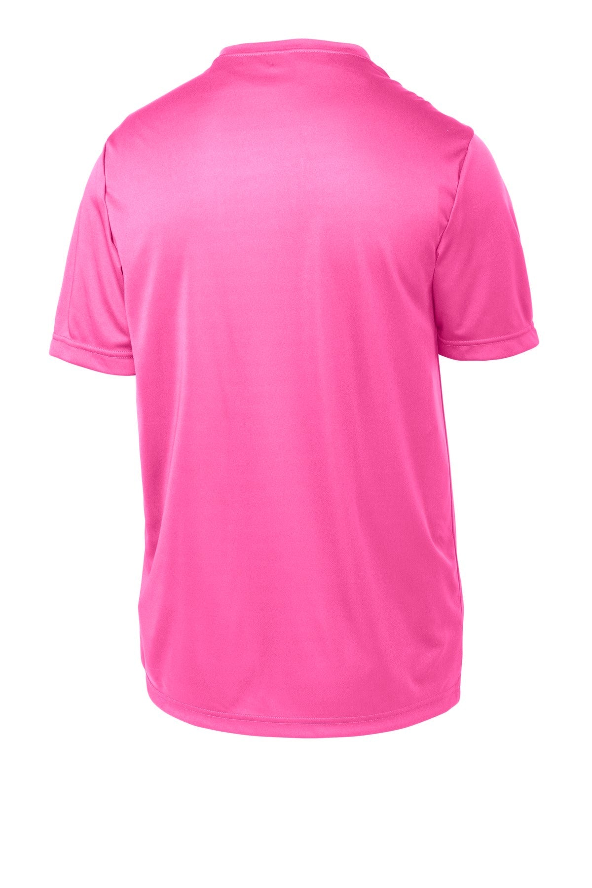 Rear View of Neon Pink Sport-Tek Youth PosiCharge Competitor Tee. YST350