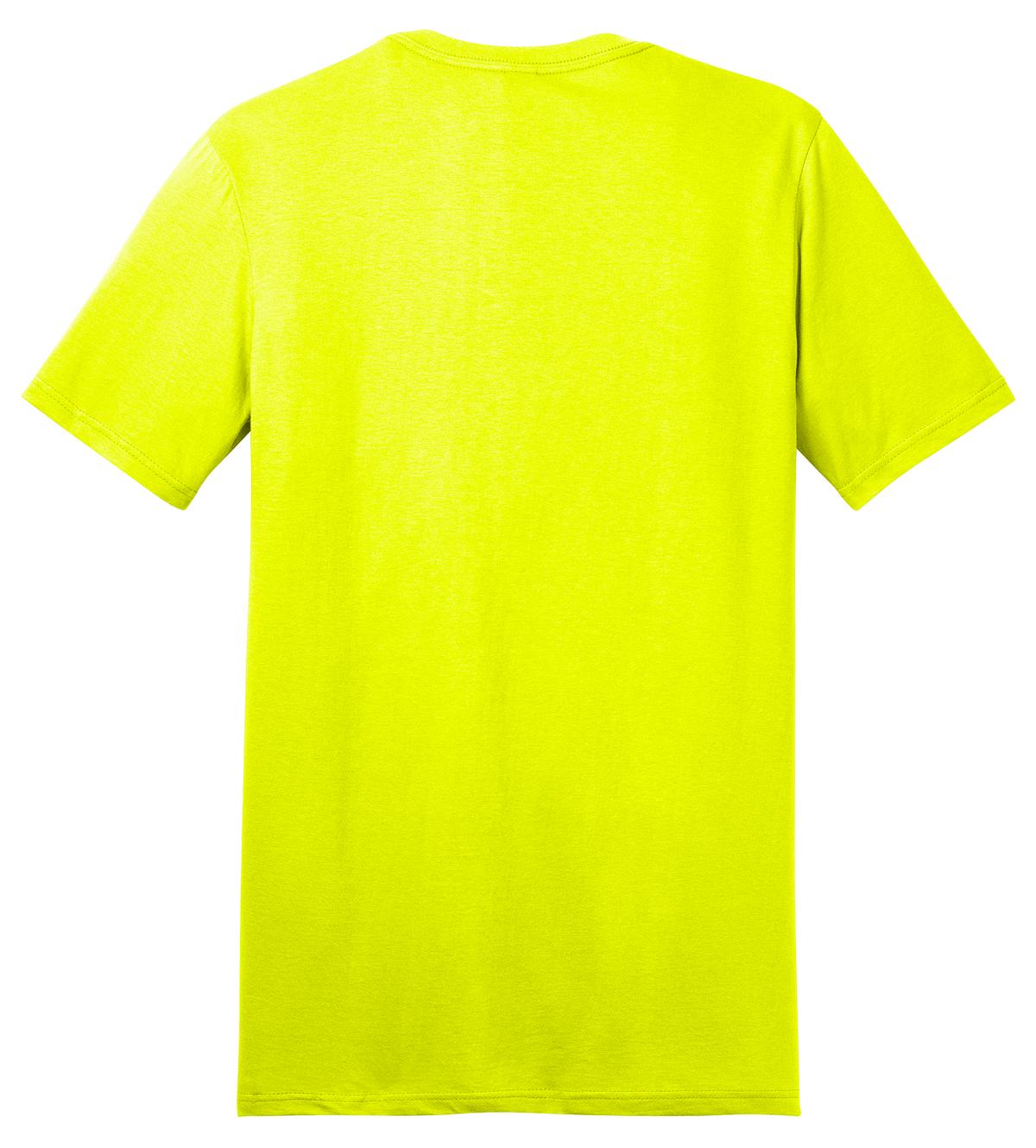 Rear View of Neon Yellow District The Concert Tee DT5000