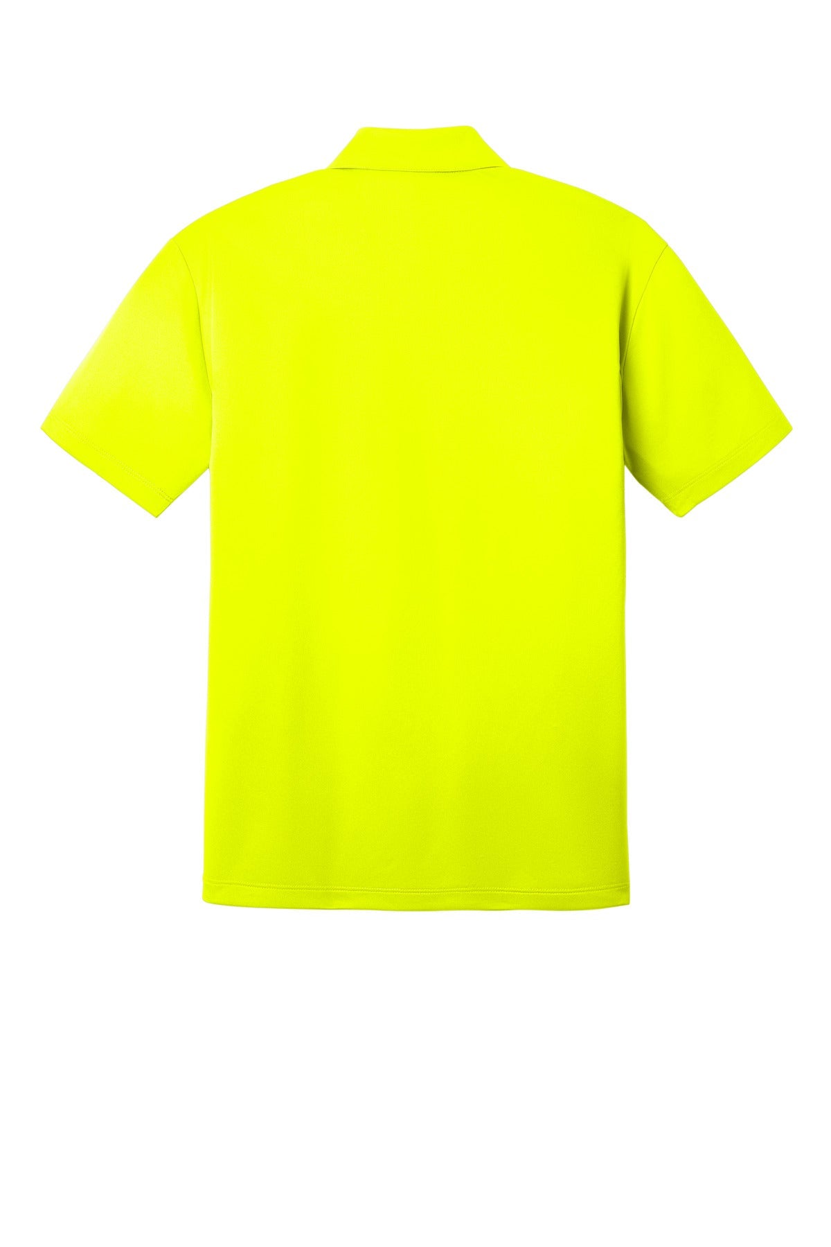 Rear View of Neon Yellow Port Authority Silk Touch Performance Polo. K540