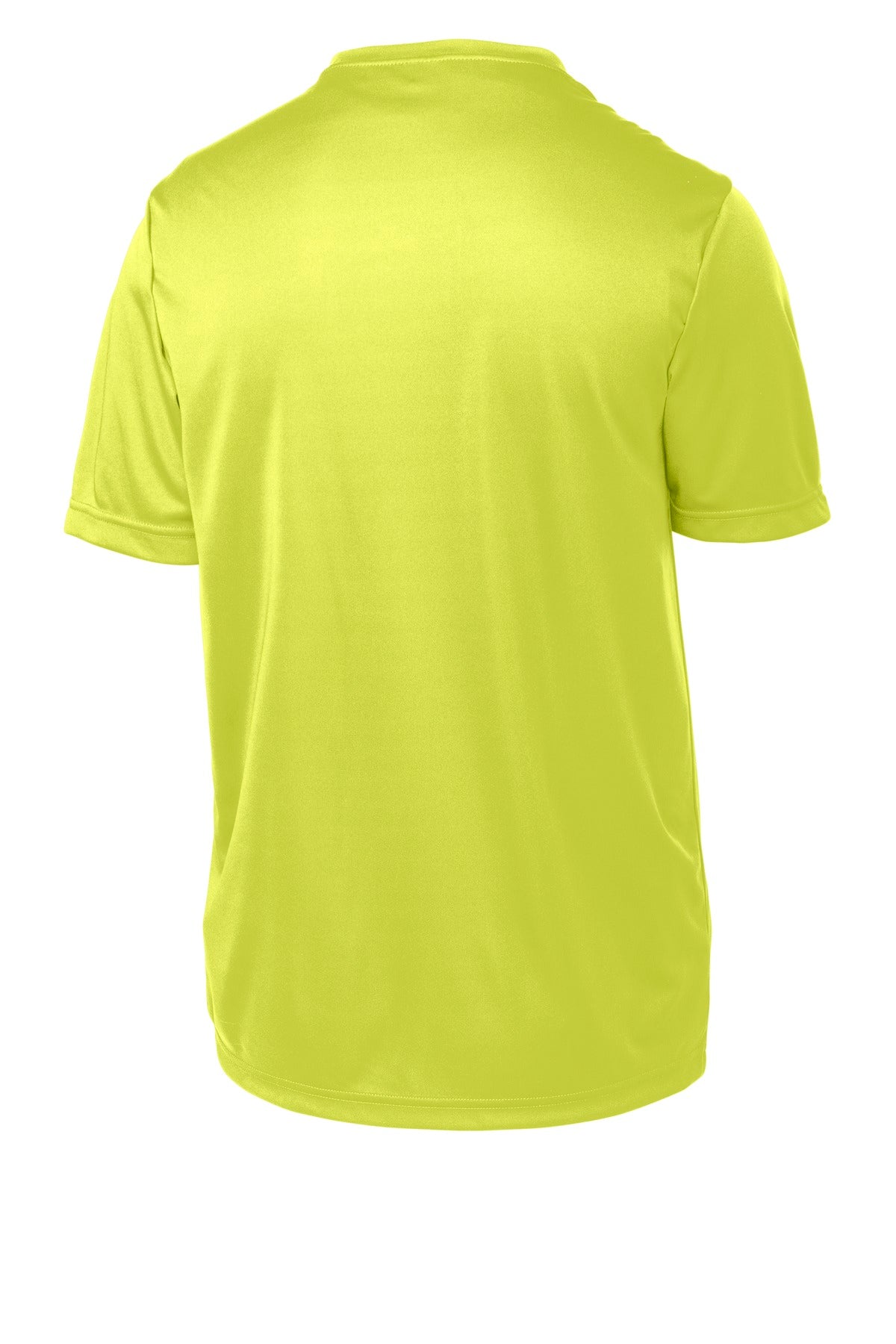 Rear View of Neon Yellow Sport-Tek Youth PosiCharge Competitor Tee. YST350
