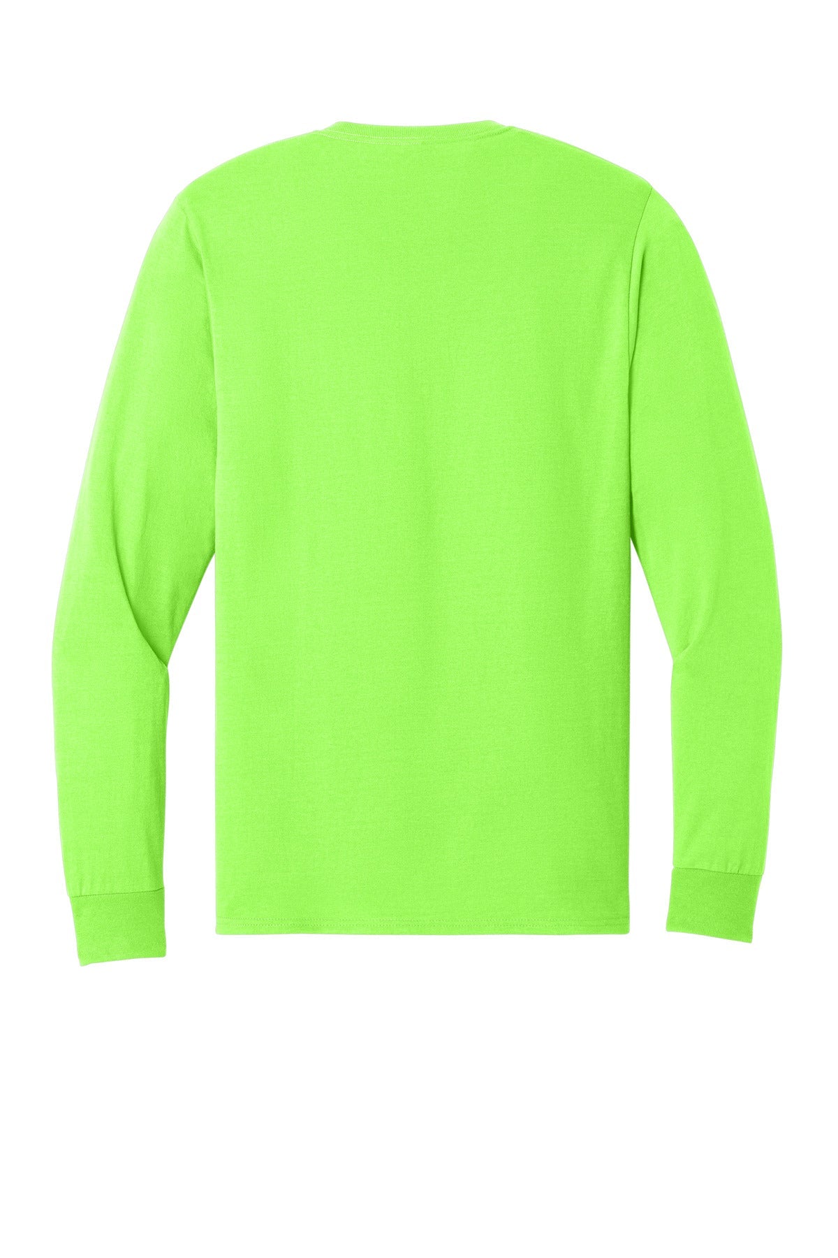 Rear View of NeonGreen Jerzees - Dri-Power 50/50 Cotton/Poly Long Sleeve T-Shirt. 29LS