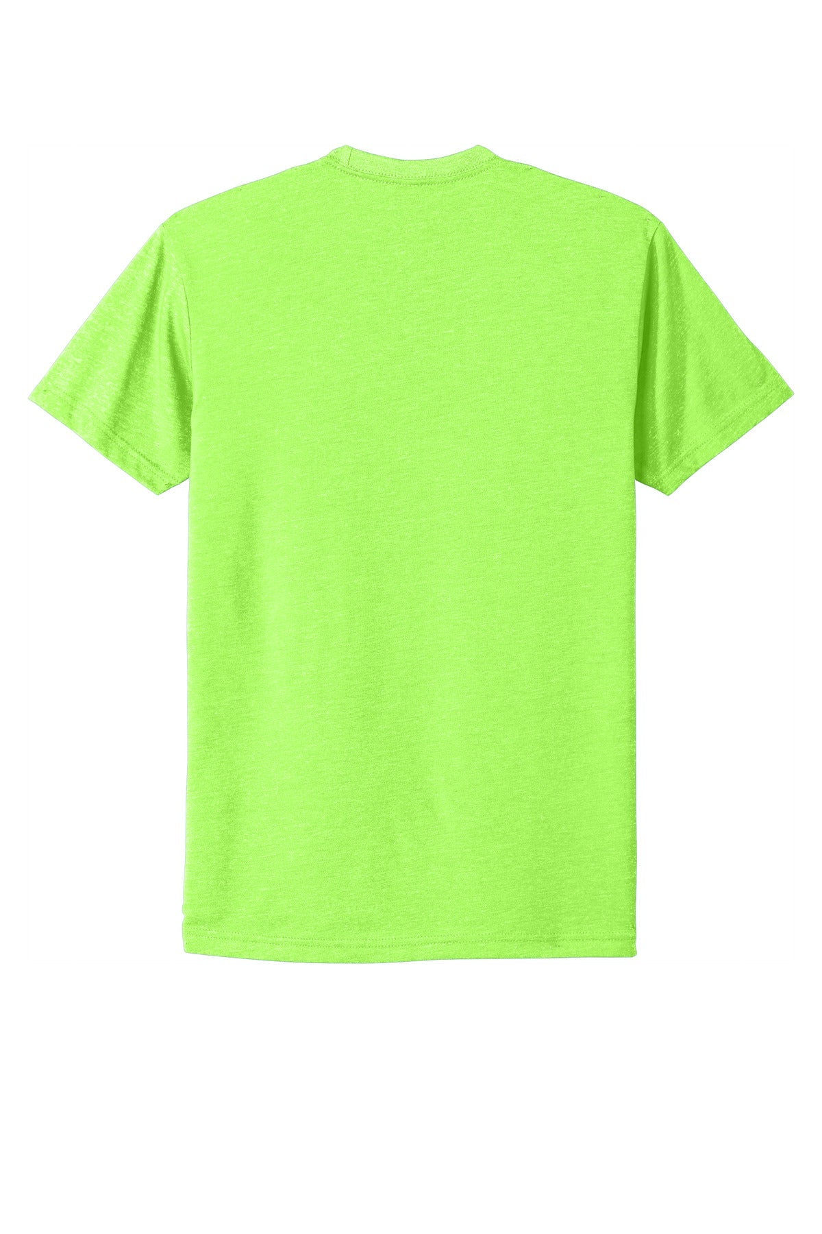Rear View of NeonGreen Next Level Apparel Adult CVC Tee. NL6210