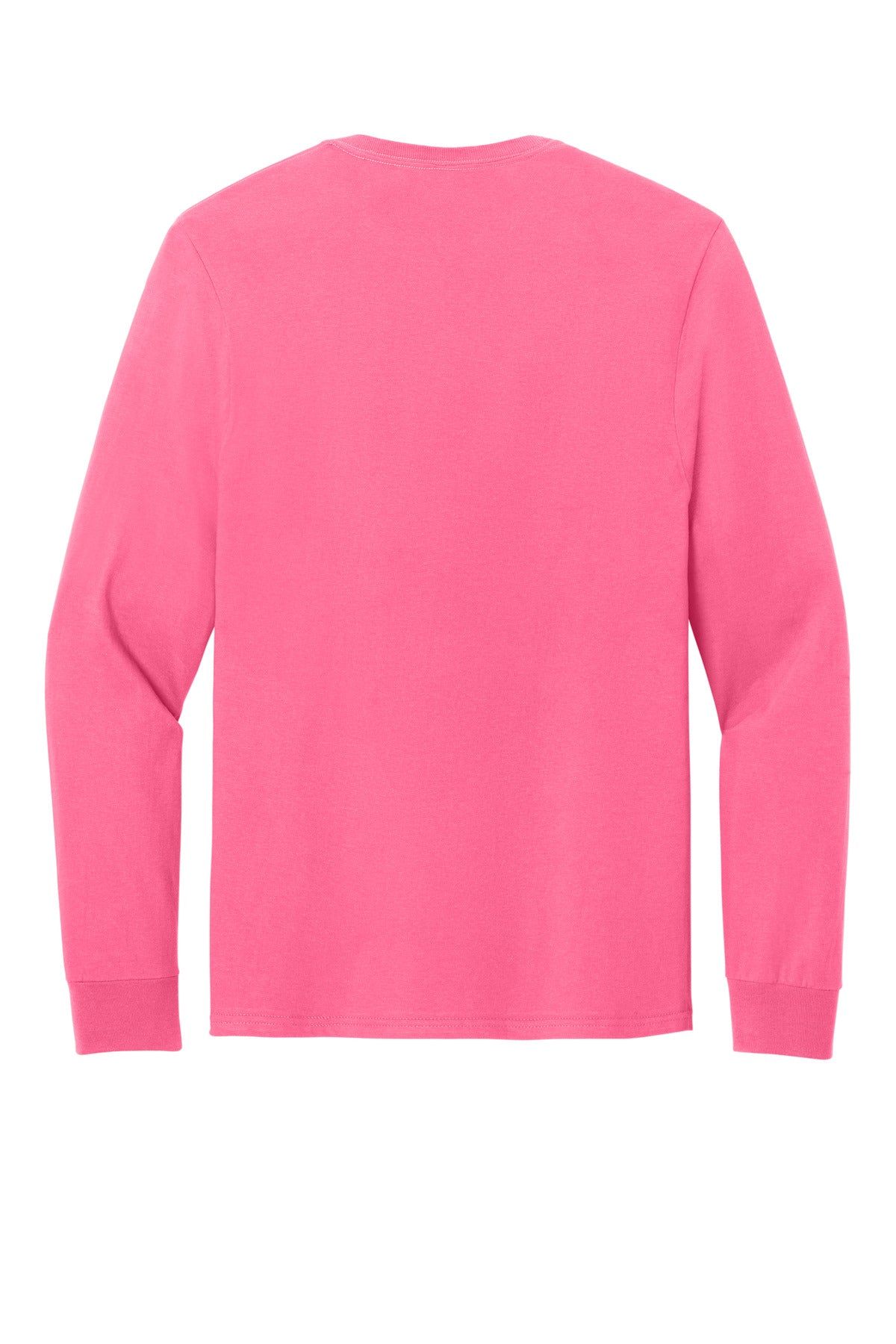 Rear View of NeonPink Jerzees Classics Unisex Cotton Long Sleeve T-Shirt 363L