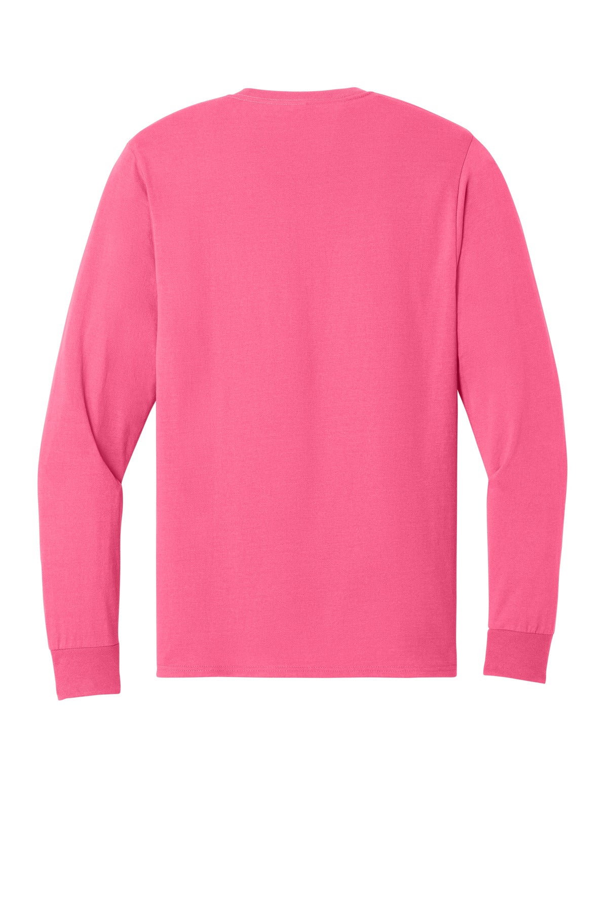 Rear View of NeonPink Jerzees - Dri-Power 50/50 Cotton/Poly Long Sleeve T-Shirt. 29LS