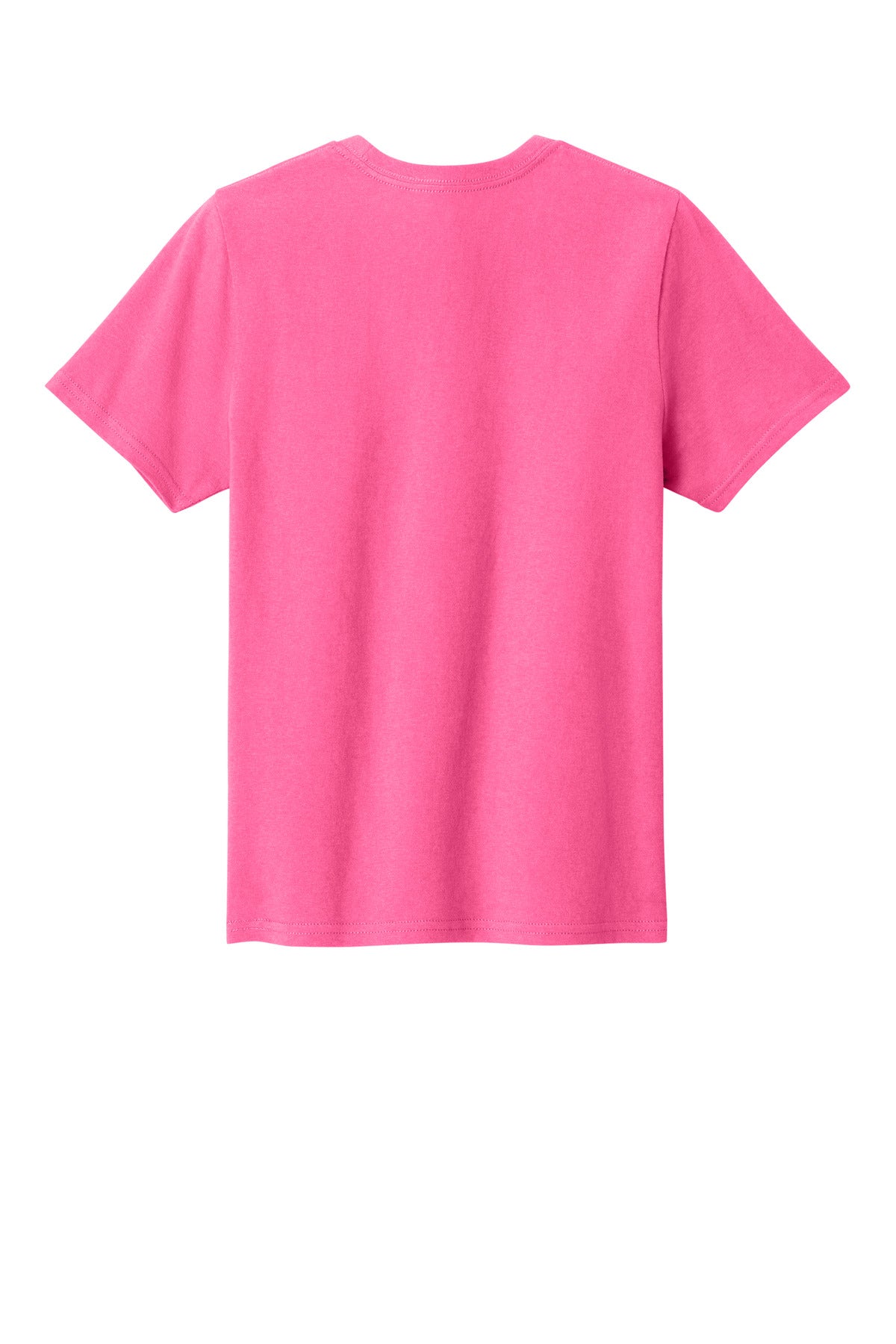Rear View of NeonPink Port & Co Youth Easy Cotton Tee PC43Y
