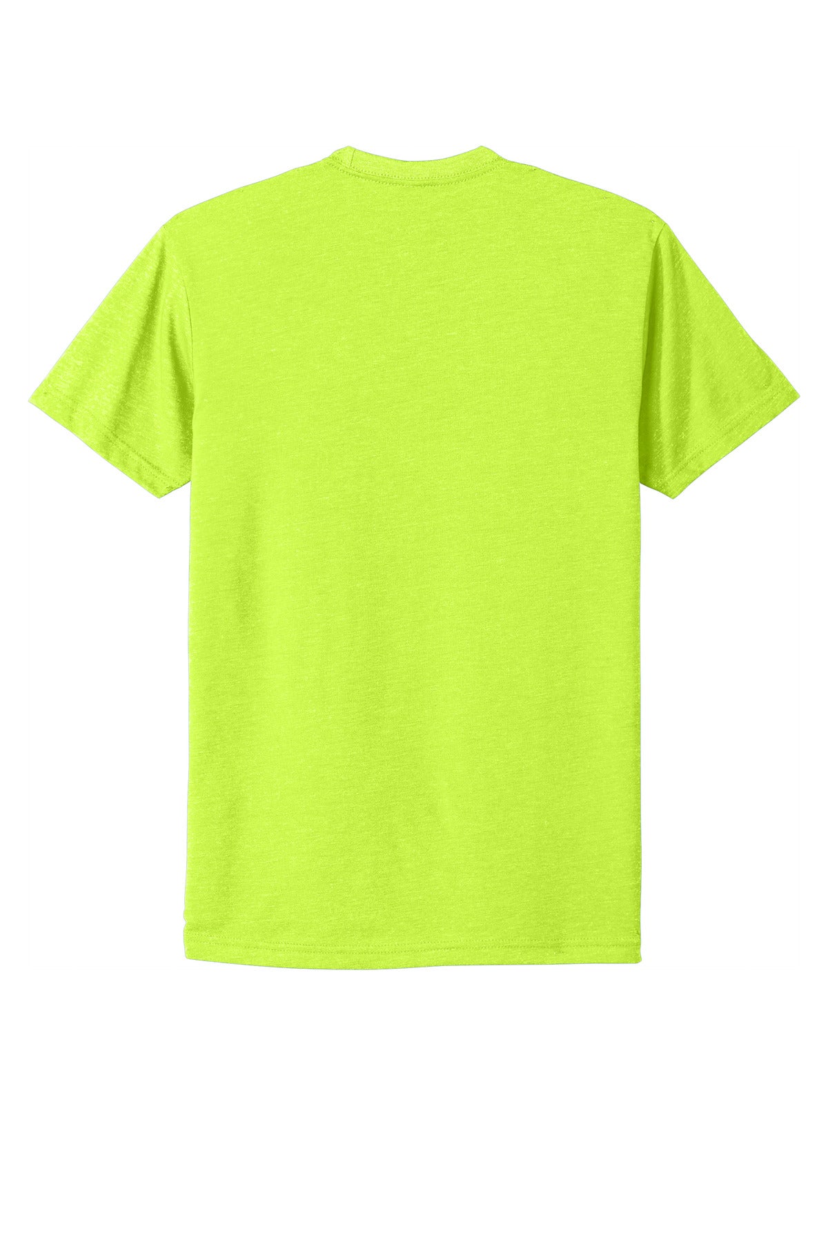Rear View of NeonYellow Next Level Apparel Adult CVC Tee. NL6210
