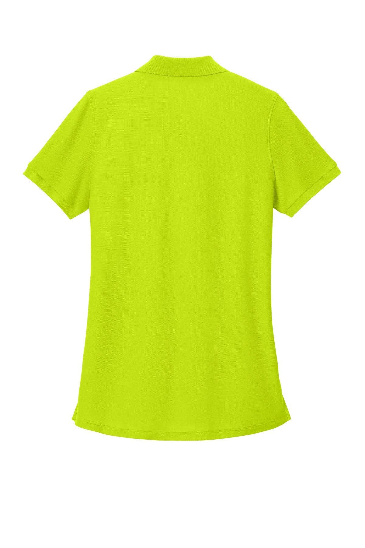 Rear View of NeonYellow Port Authority Women's Wearever Signature Pique Polo LK200
