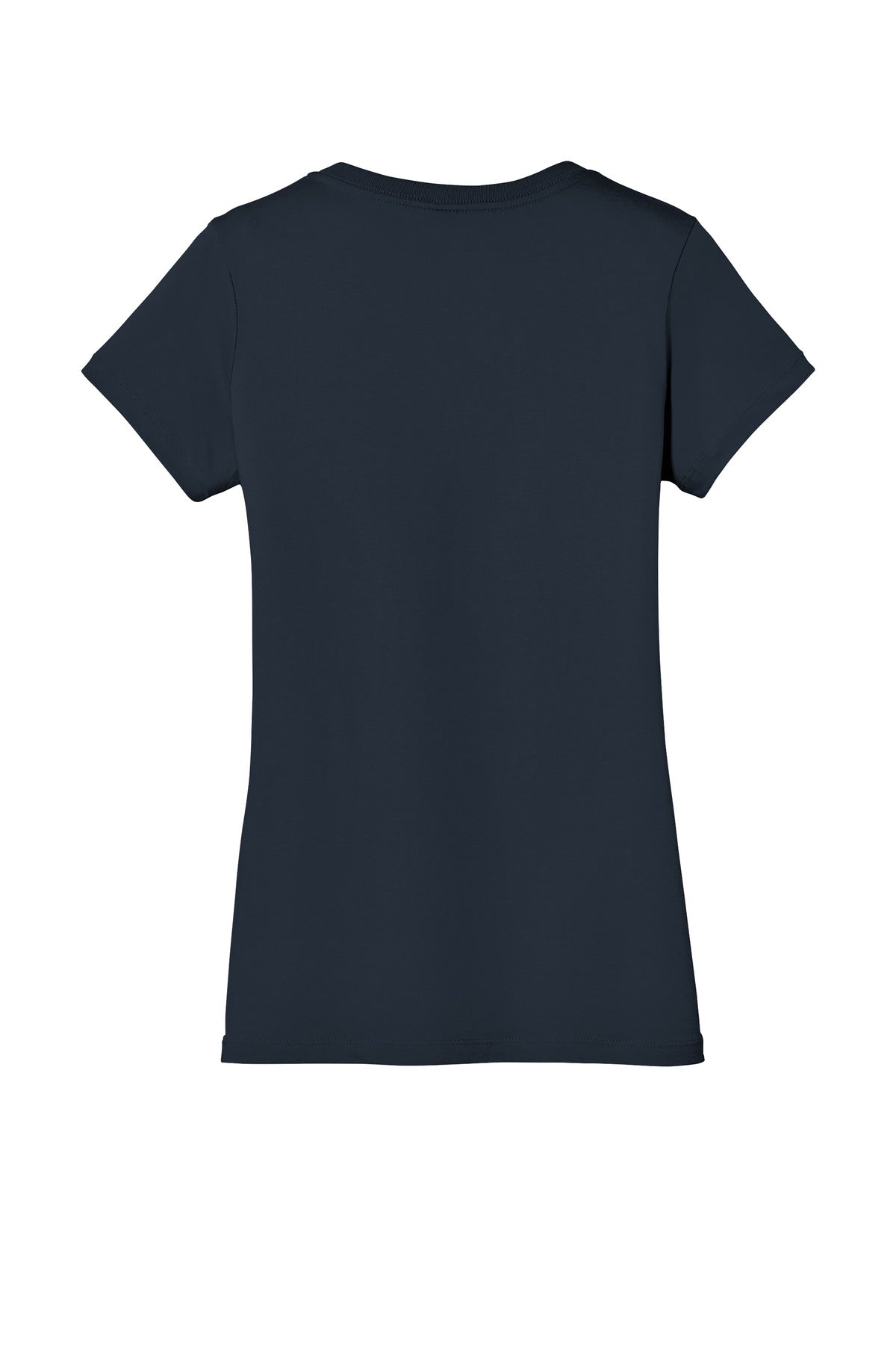 Rear View of New Navy District - Women's Perfect Weight V-Neck Tee. DM1170L