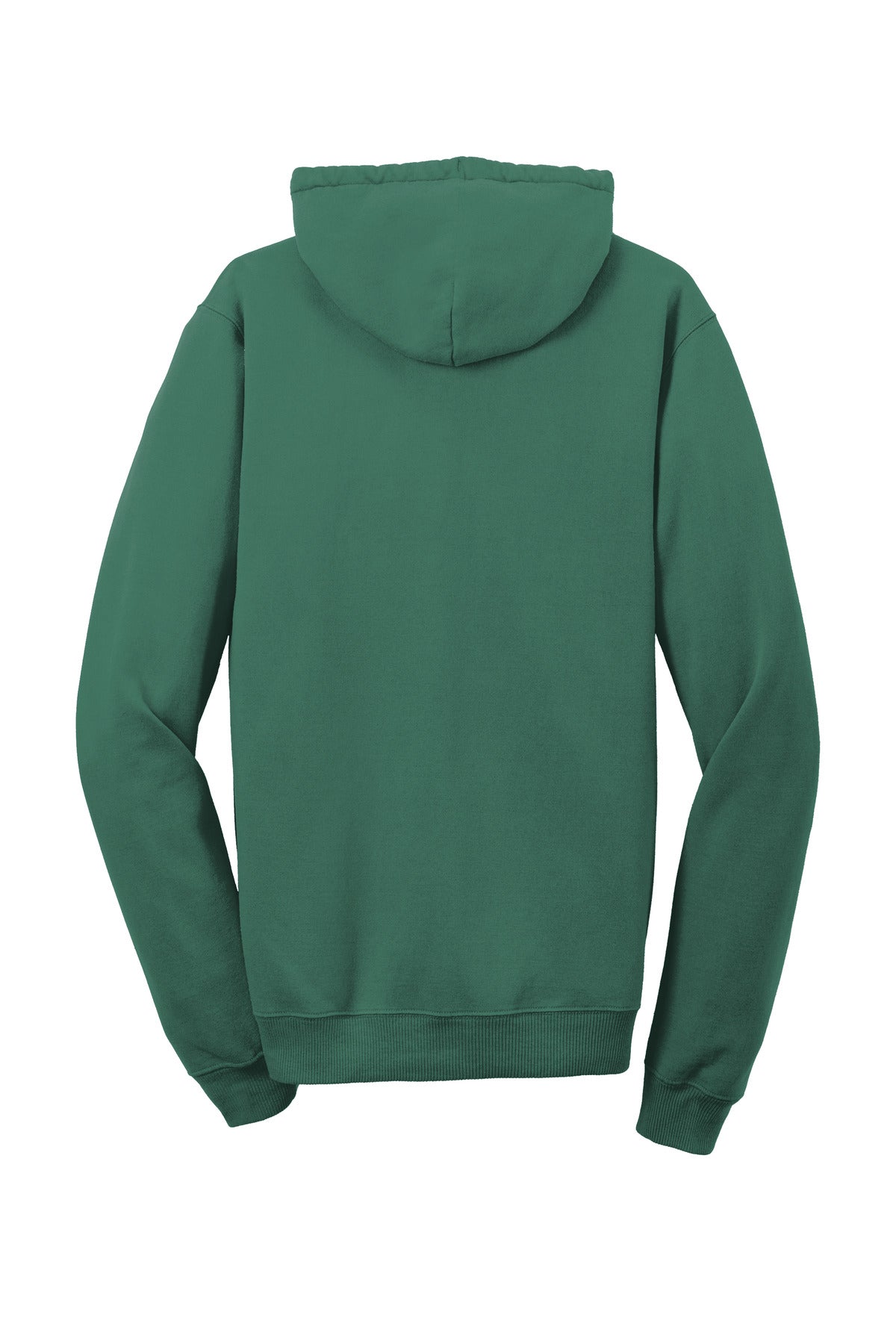 Rear View of NordicGrn Port & Co Beach Wash Garment-Dyed Pullover Hooded Sweatshirt. PC098H