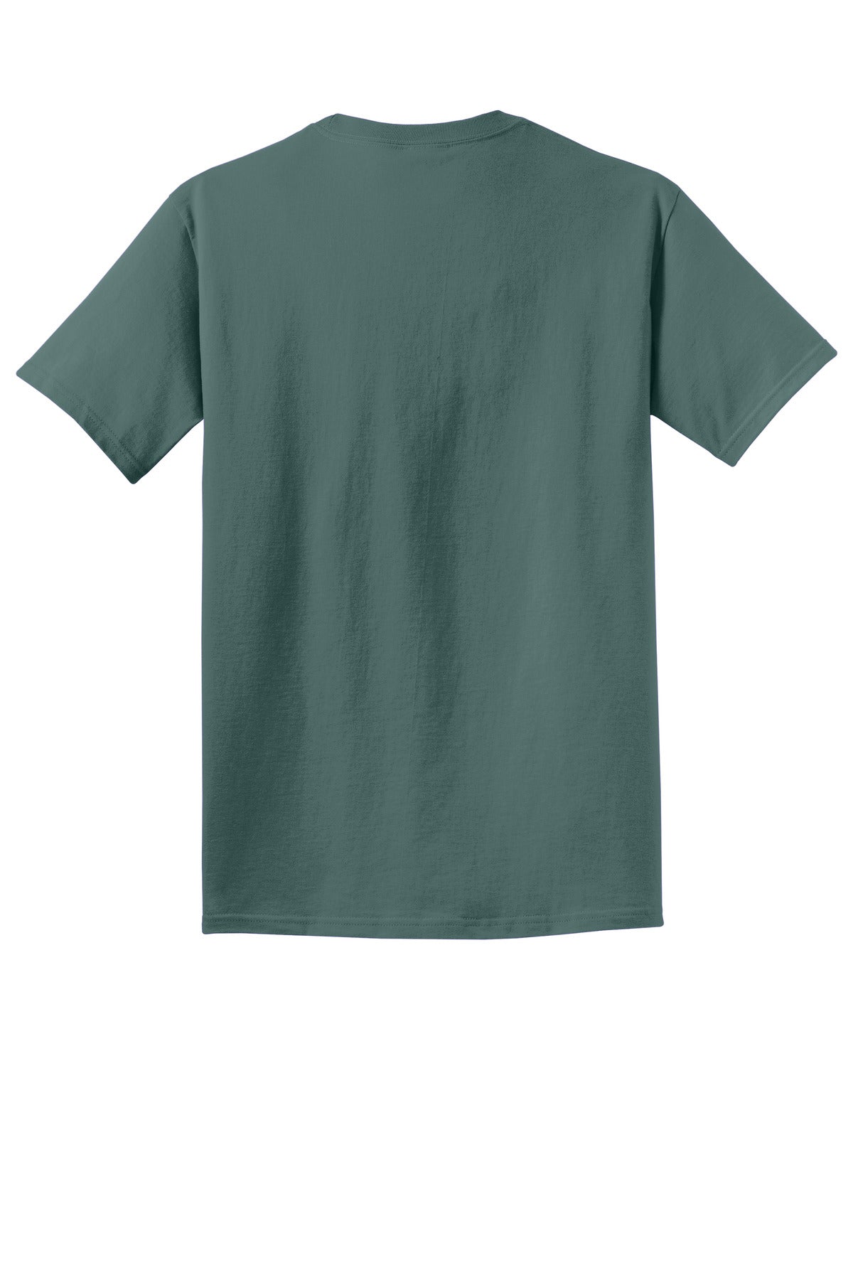 Rear View of NordicGrn Port & Co Beach Wash Garment-Dyed Tee. PC099