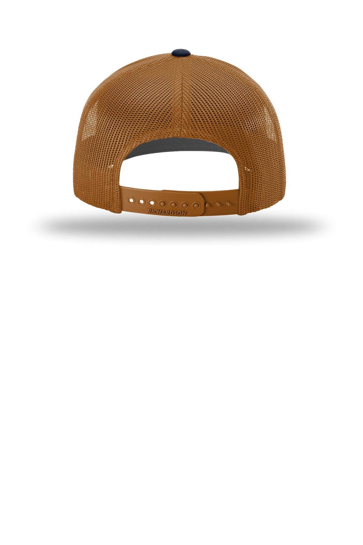 Rear View of Nv/Caramel Richardson Trucker Cap 112