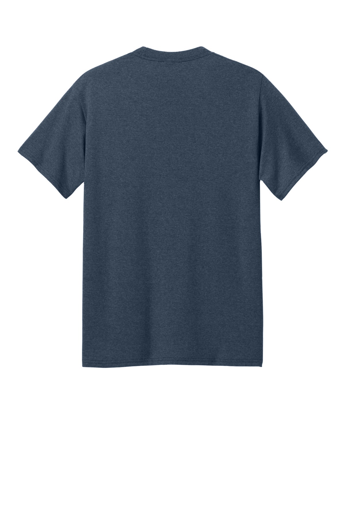 Rear View of NvyBluHthr Port & Co Core Blend Recycled Tee PC01