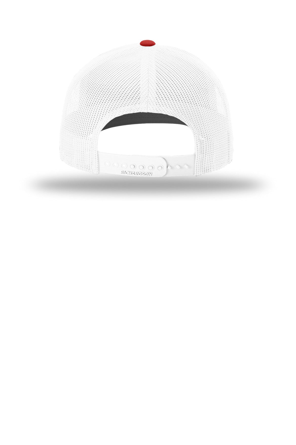 Rear View of Nvy/Wh/Red Richardson Trucker Cap 112