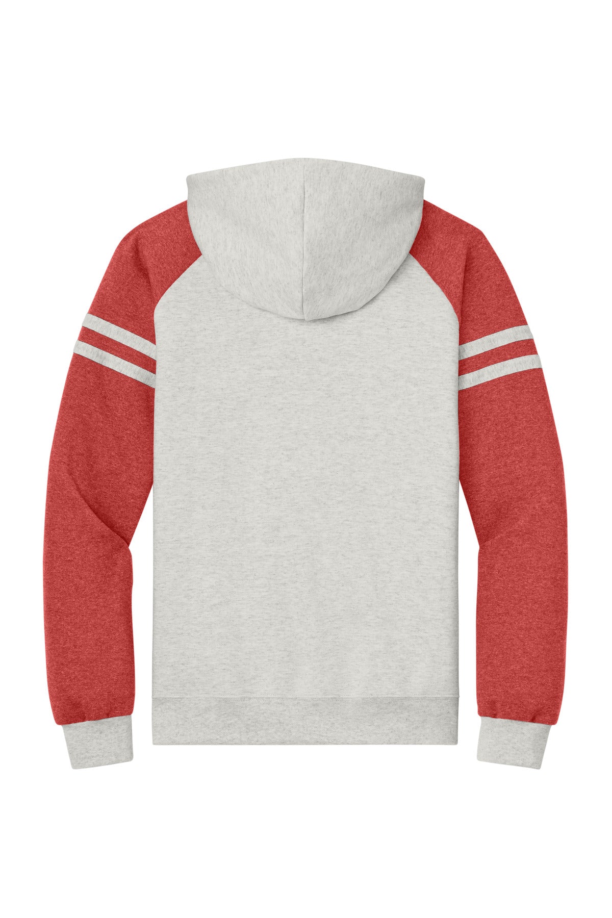 Rear View of OatH/FryRH Jerzees Unisex NuBlend Varsity Colorblock Hooded Sweatshirt 97C