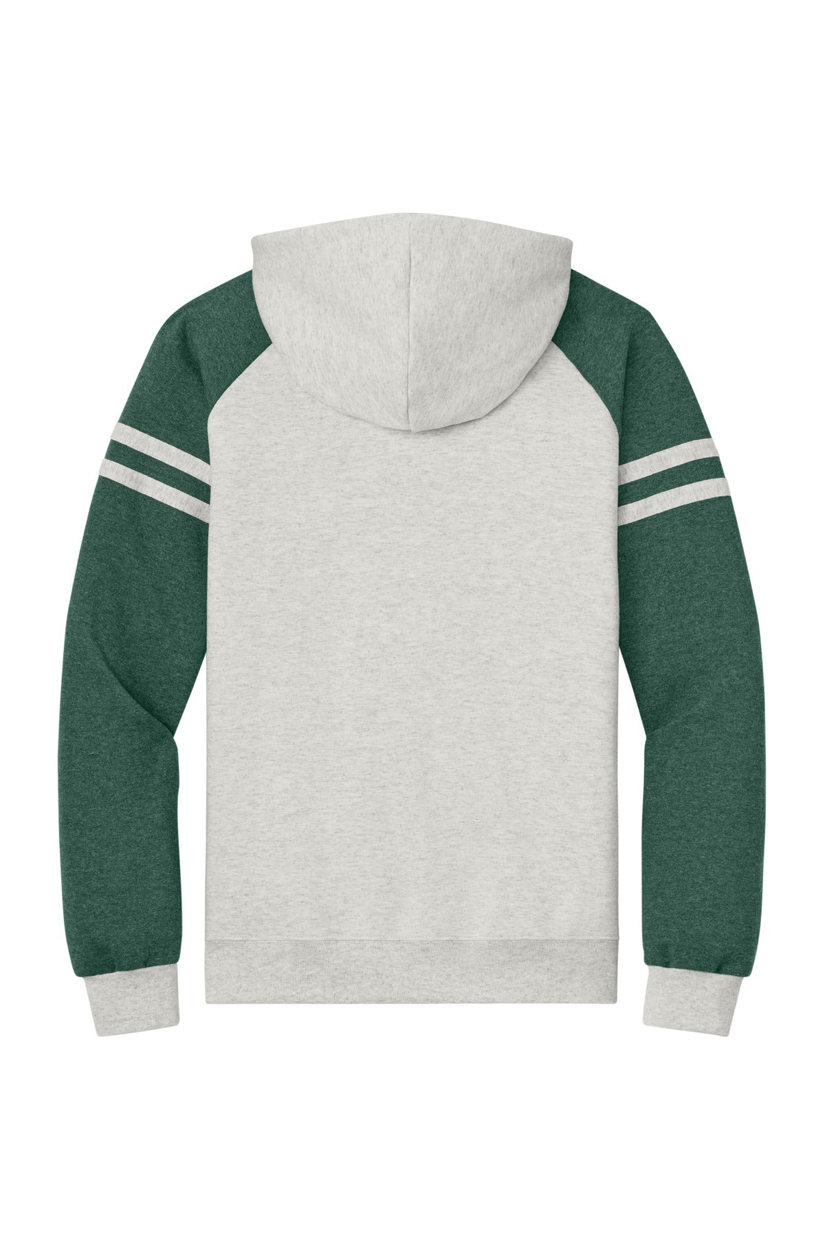 Rear View of OatHt/FGnH Jerzees Unisex NuBlend Varsity Colorblock Hooded Sweatshirt 97C