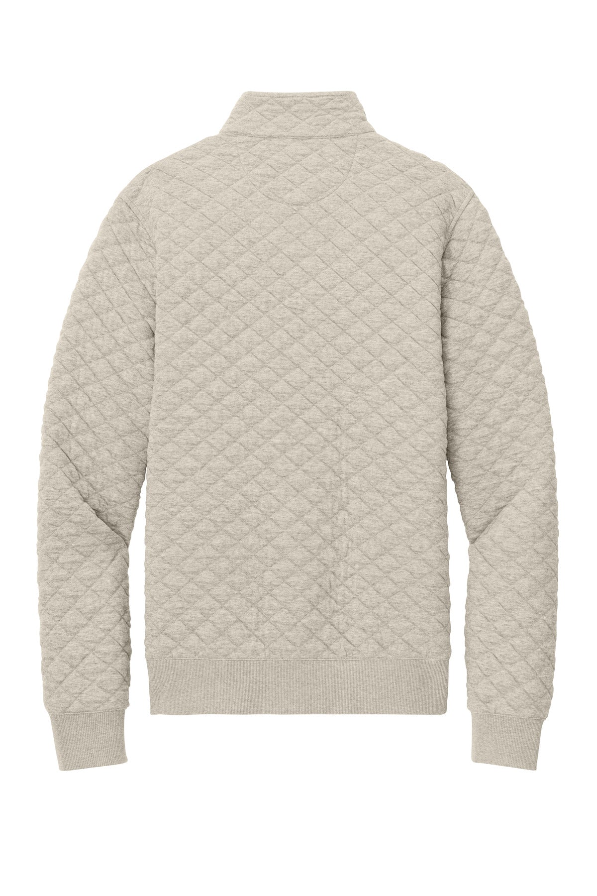 Rear View of OatHthr Brooks Brothers Diamond Quilt 1/4-Zip BB18212