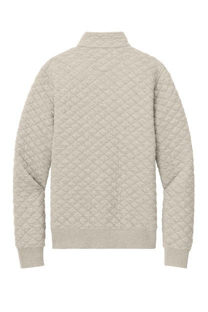 Rear View of OatHthr Brooks Brothers Diamond Quilt 1/4-Zip BB18212