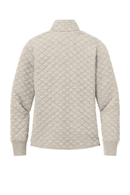 Rear View of OatHthr Brooks Brothers Women's Diamond Quilt Full-Zip BB18213