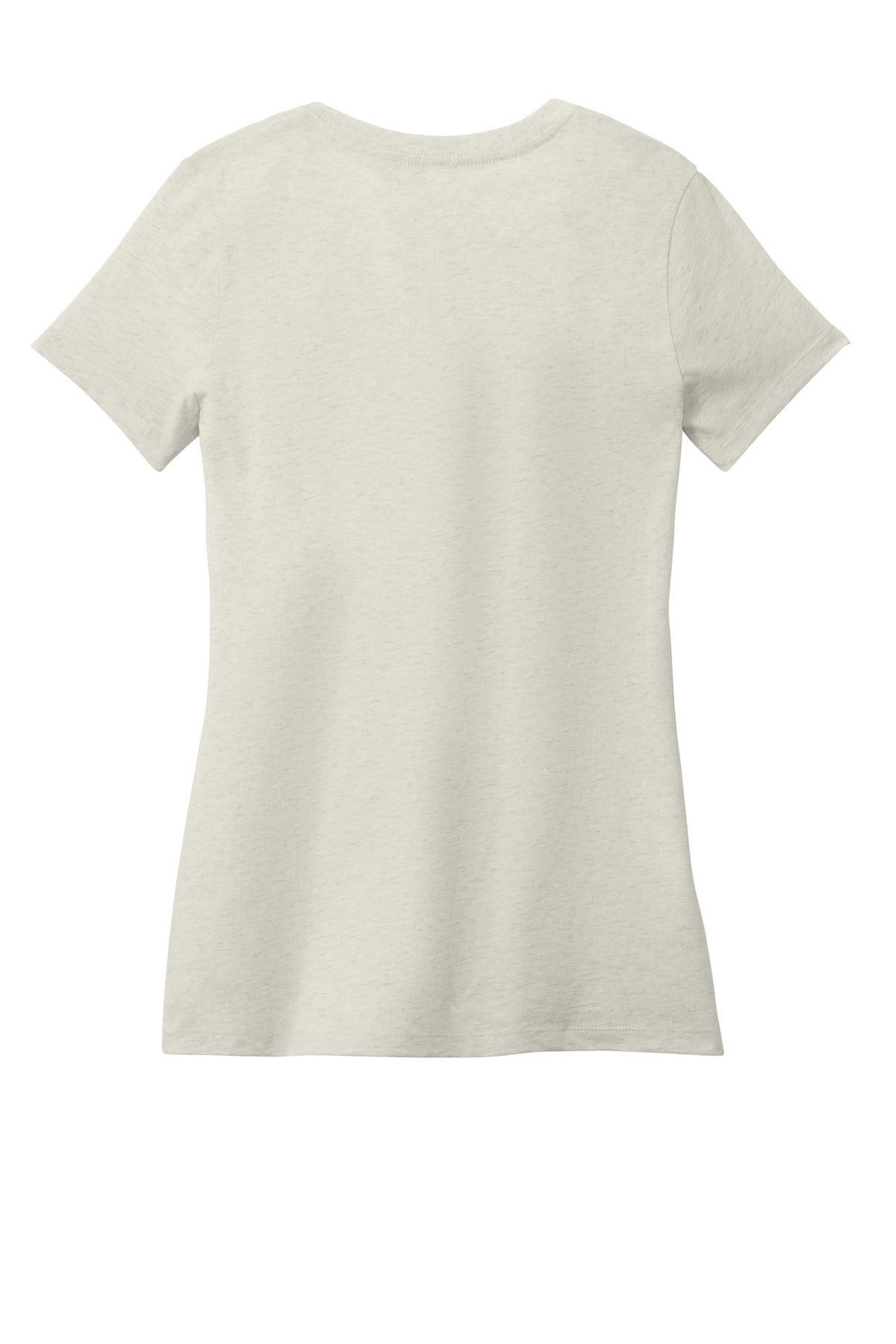 Rear View of OatHthr District - Women's Perfect Weight V-Neck Tee. DM1170L