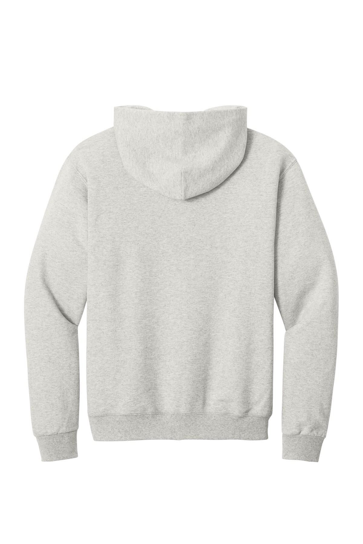 Rear View of OatHthr Jerzees NuBlend Pullover Hooded Sweatshirt. 996M