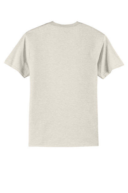 Rear View of OatHthr Port & Co Core Blend Tee. PC55