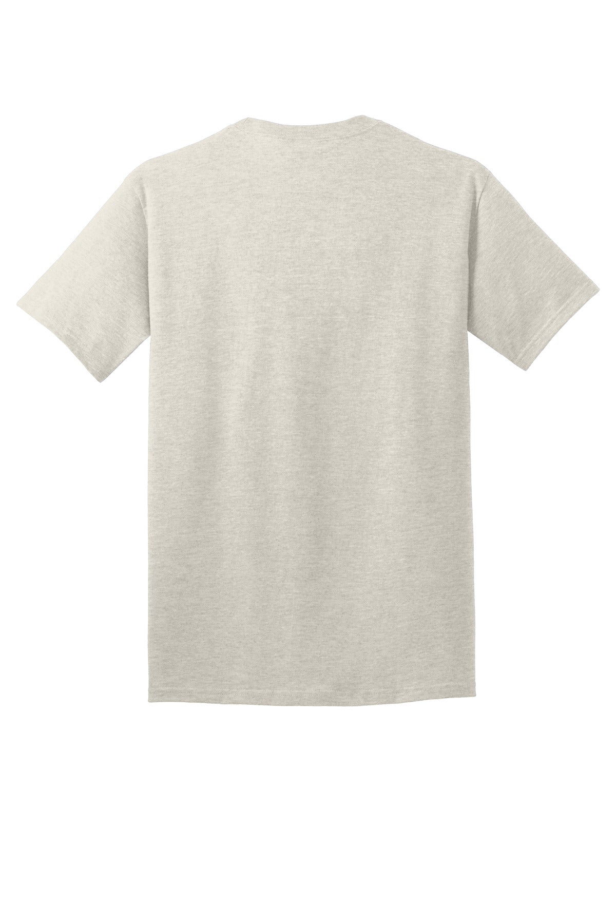 Rear View of OatHthr Port & Co Core Cotton Tee. PC54