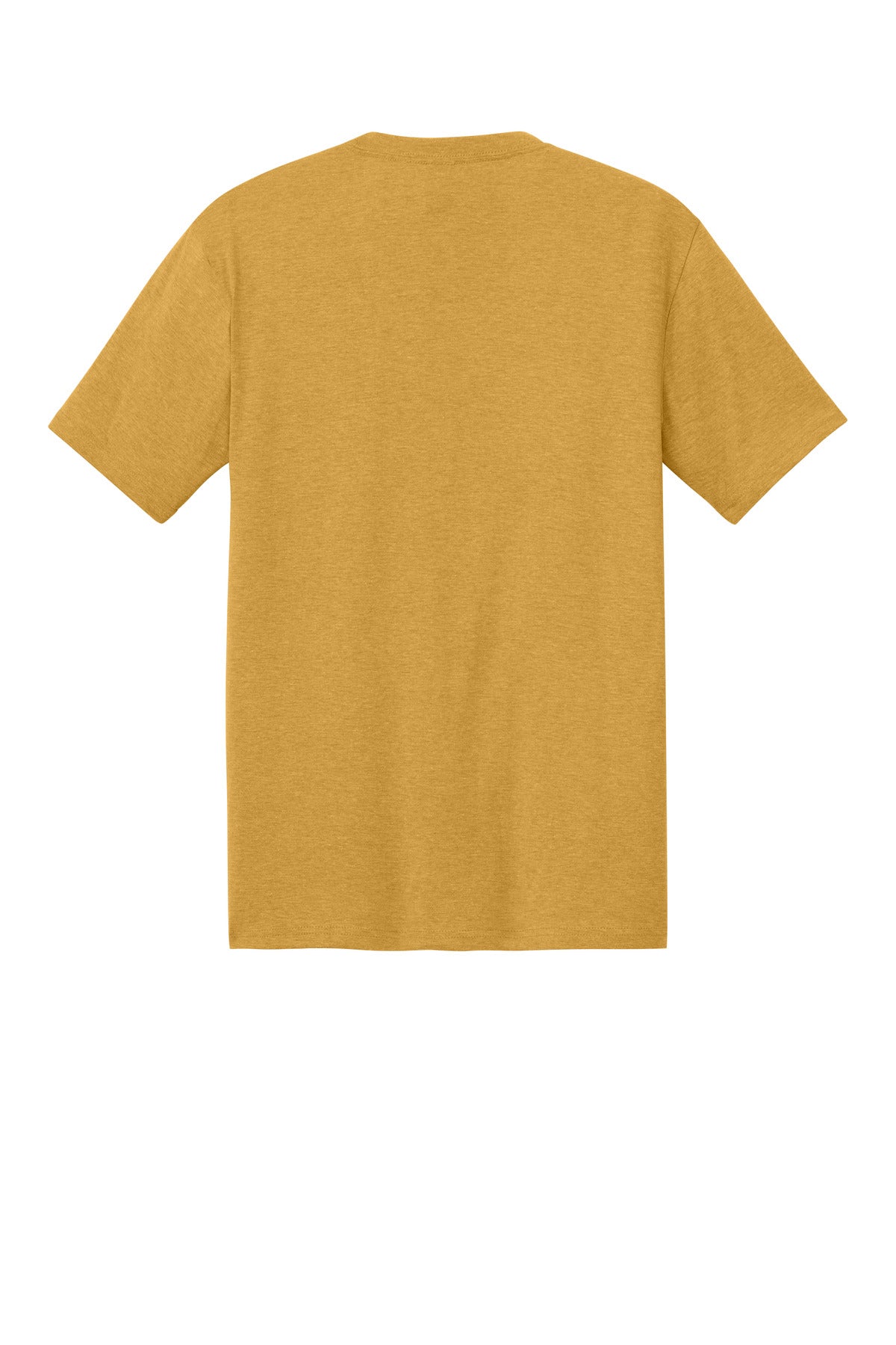 Rear View of OchreYlwHr District Perfect Tri Tee. DM130