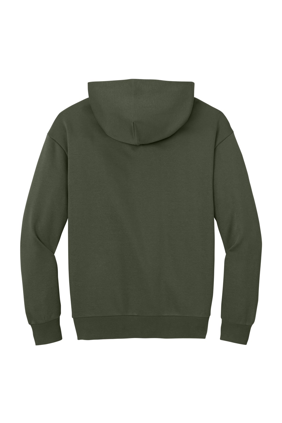 Rear View of Olive District V.I.T. Heavyweight Fleece Hoodie DT6150