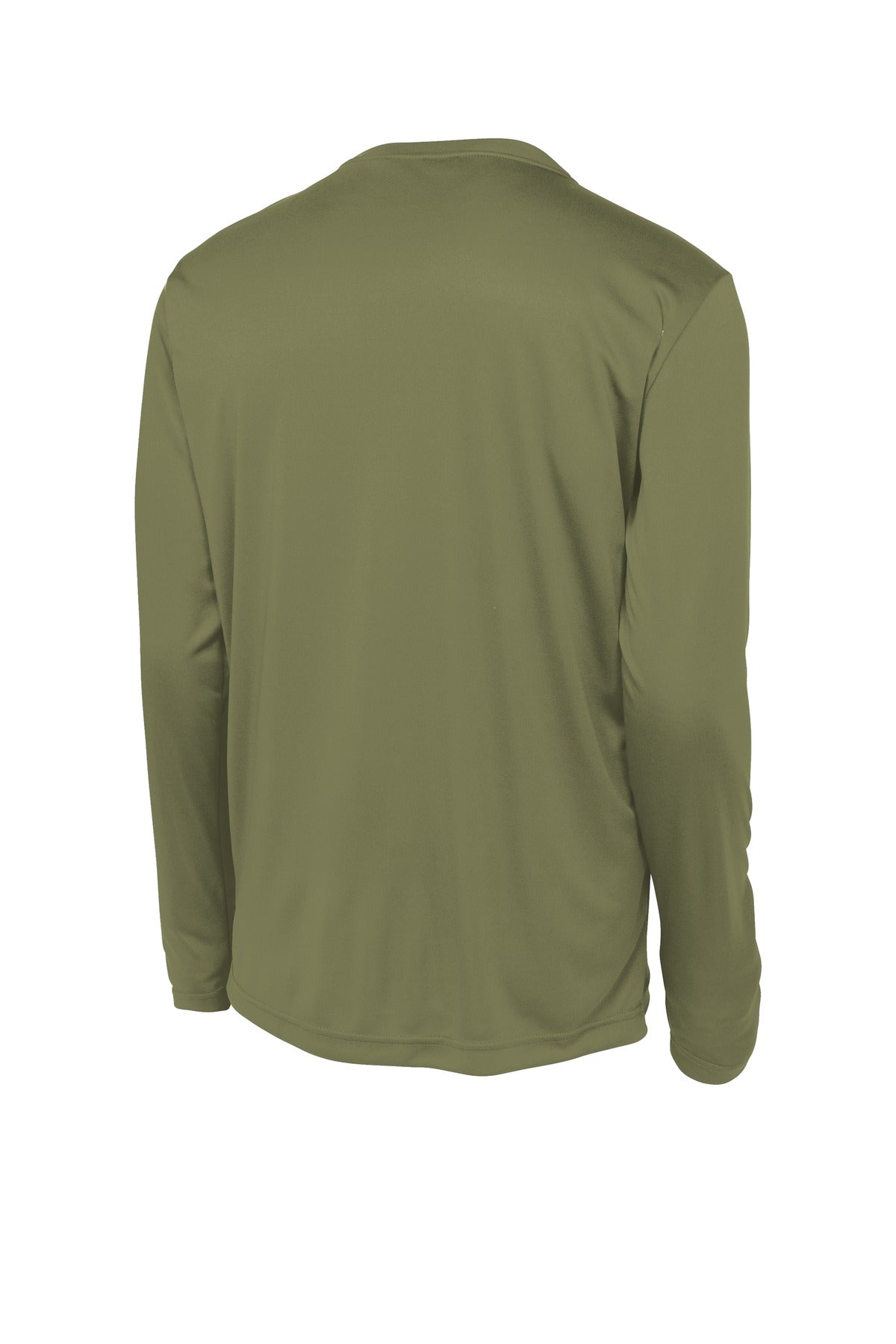 Rear View of Olive Drab Grn Sport-Tek Long Sleeve PosiCharge Competitor Tee. ST350LS