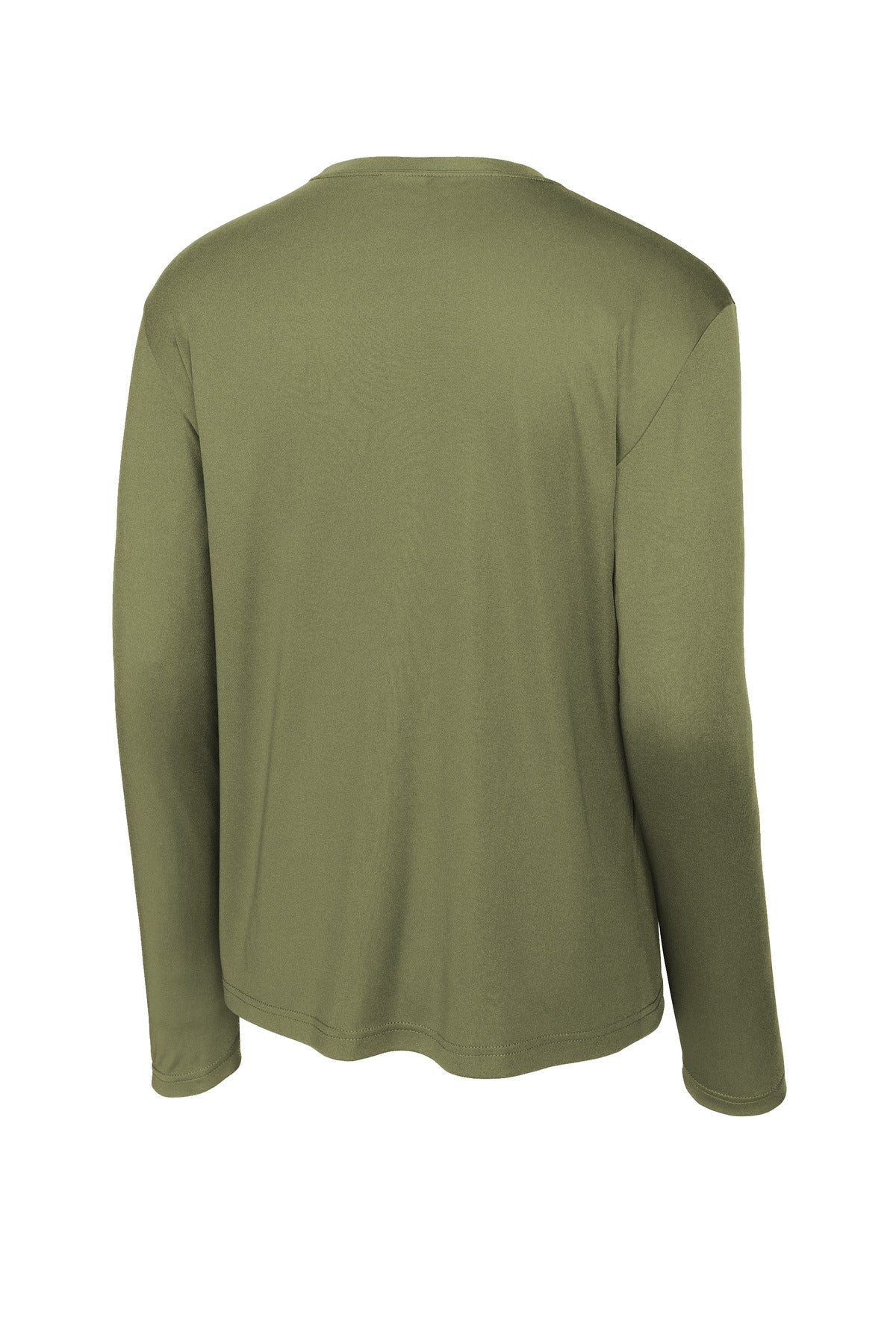 Rear View of Olive Drab Grn Sport-Tek Long Sleeve PosiCharge Competitor Tee. ST350LS