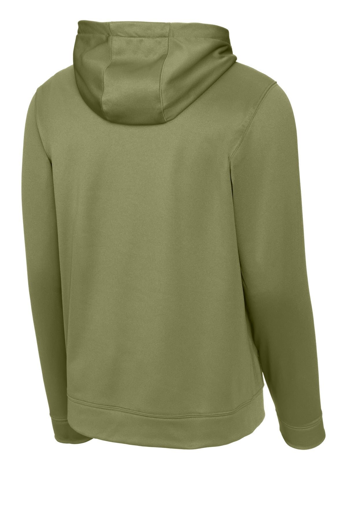 Rear View of Olive Drab Grn Sport-Tek Sport-Wick Fleece Hooded Pullover. F244