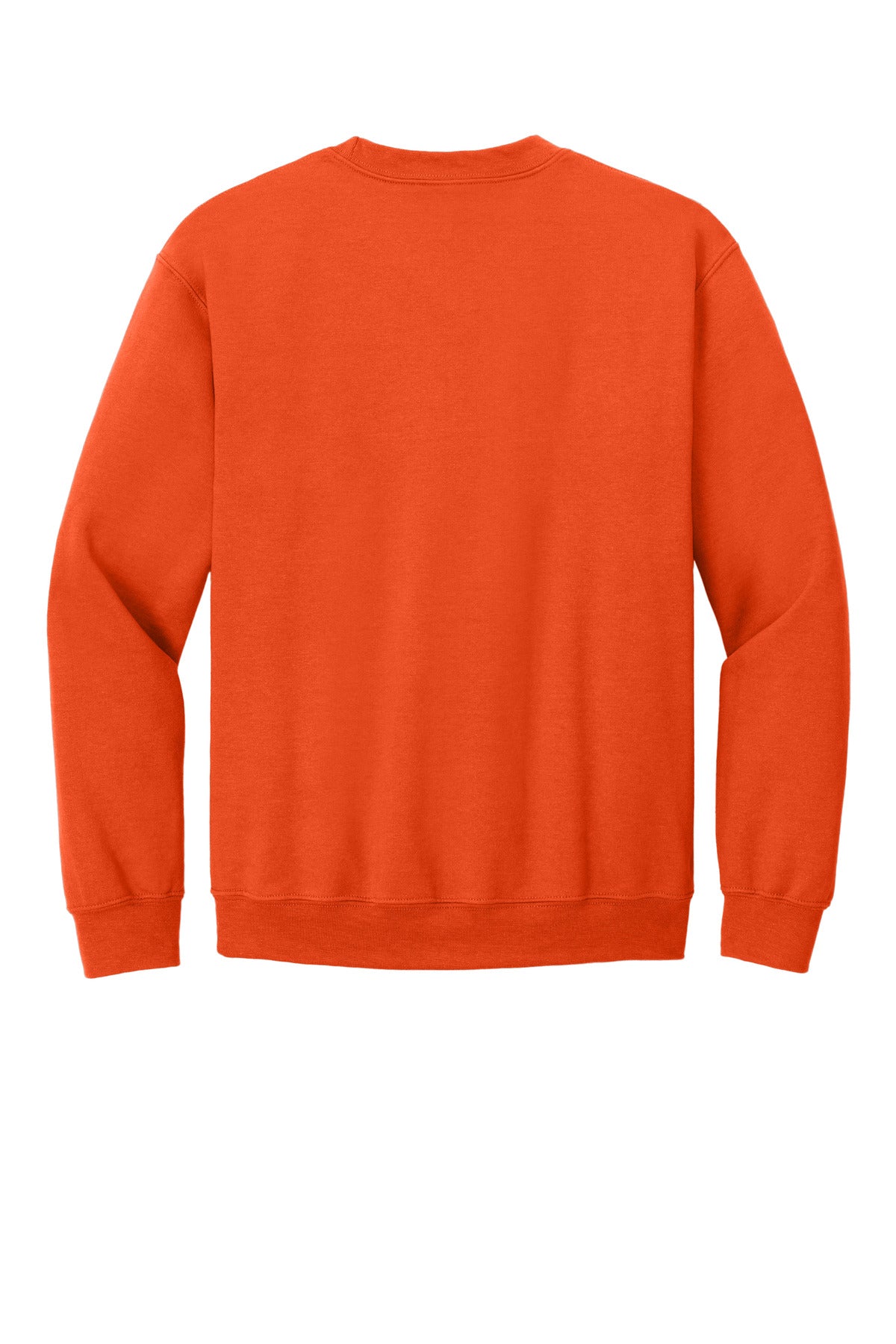 Rear View of Orange Gildan Heavy Blend Crewneck Sweatshirt. 18000