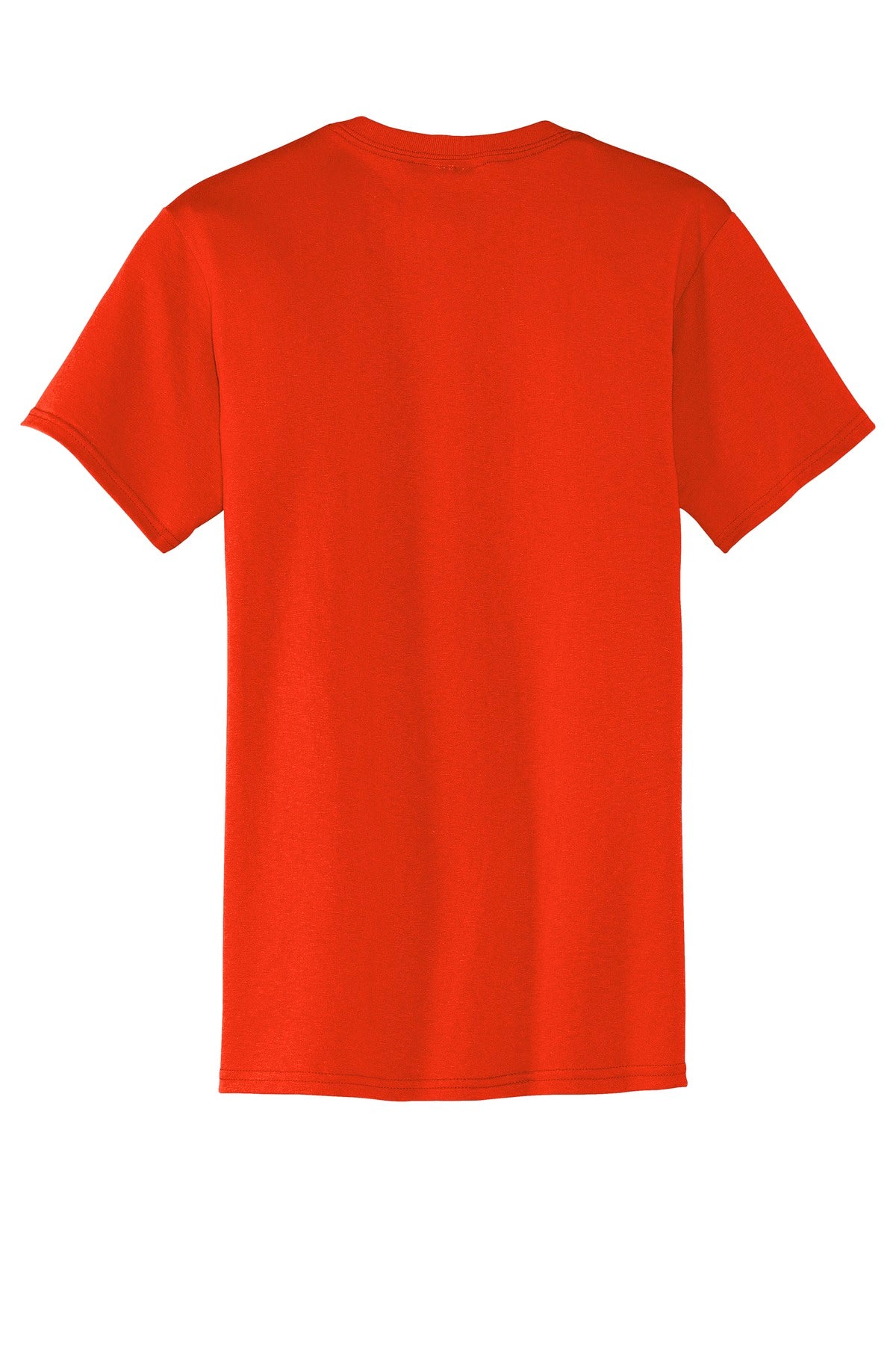 Rear View of Orange Port & Co Core Blend Pocket Tee. PC55P